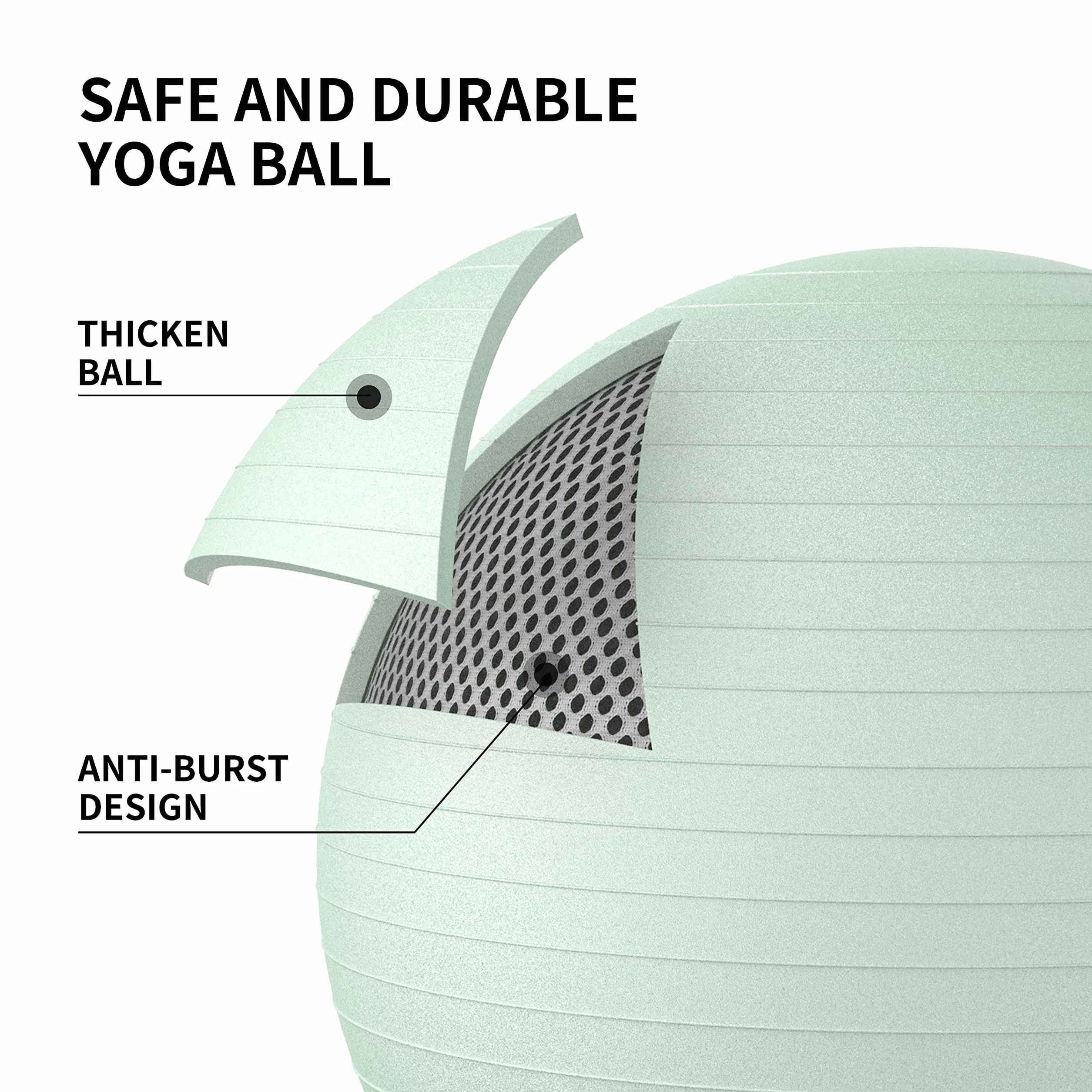 PROIRON Ballon de Fitness Swiss Ball 55CM 65CM 75CM Anti-éclatement Anti-dérapant avec Pompe