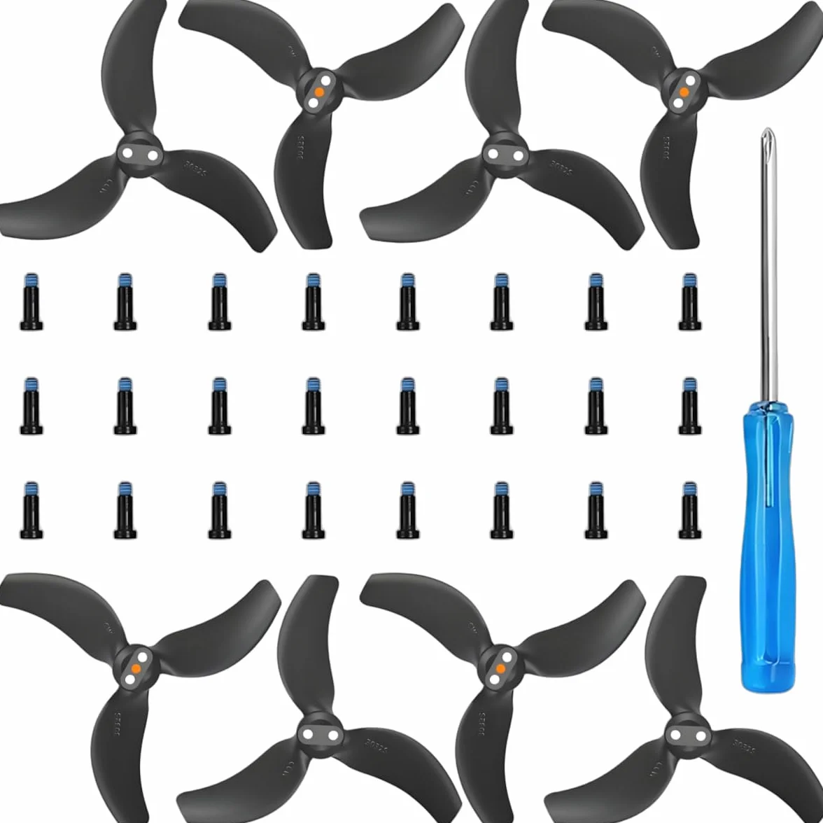 Hélices 3032S de Rechange pour Drone DJI Avata 2, Pales de Drone Pliables à démontage Rapide et à Faible Bruit, pièces et Accessoires pour Avata 2 avec vis et Tournevis (Noir)