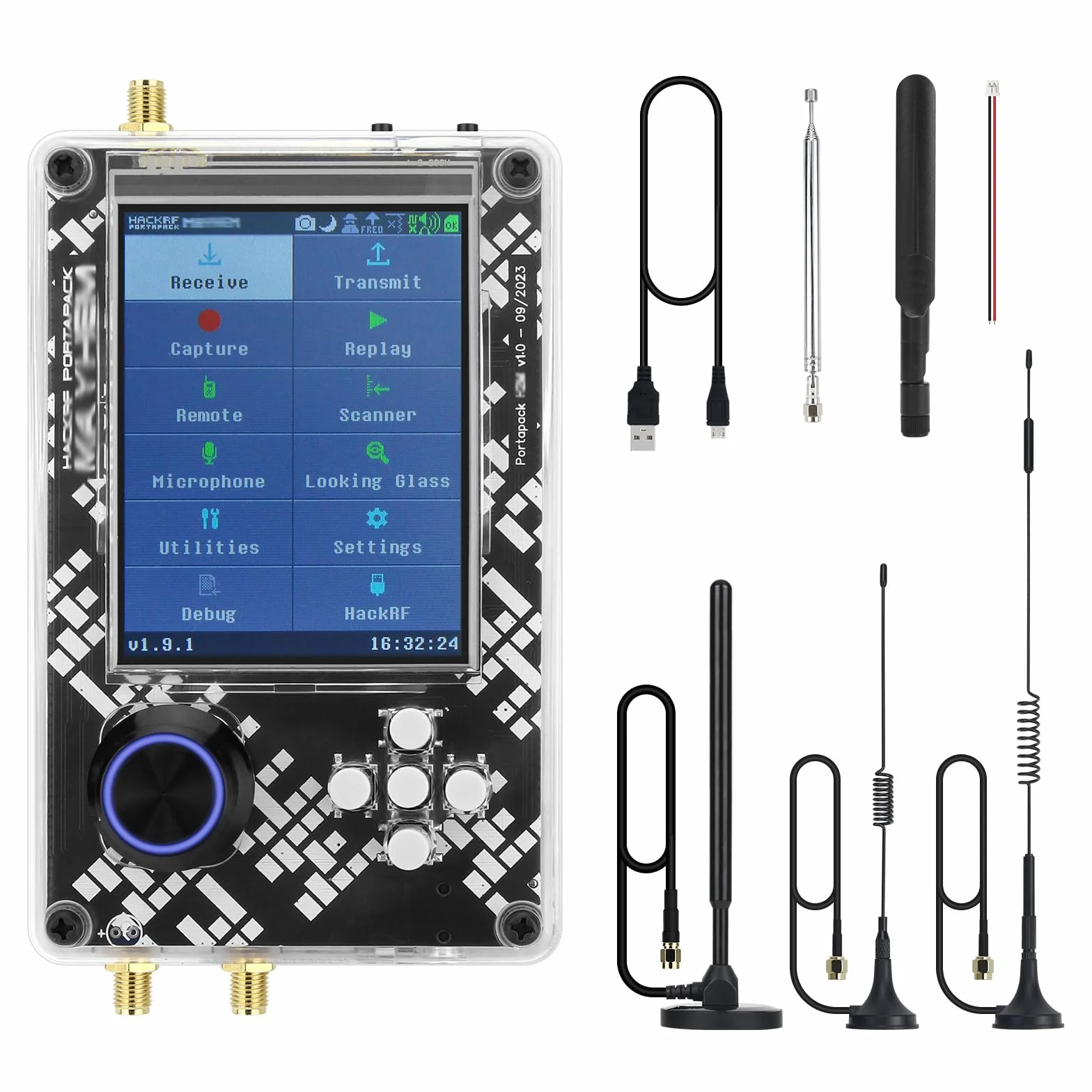 HackRF One R9 V2.0.2 SDR Radio PortaPackH2M avec 5 antennes et câble USB