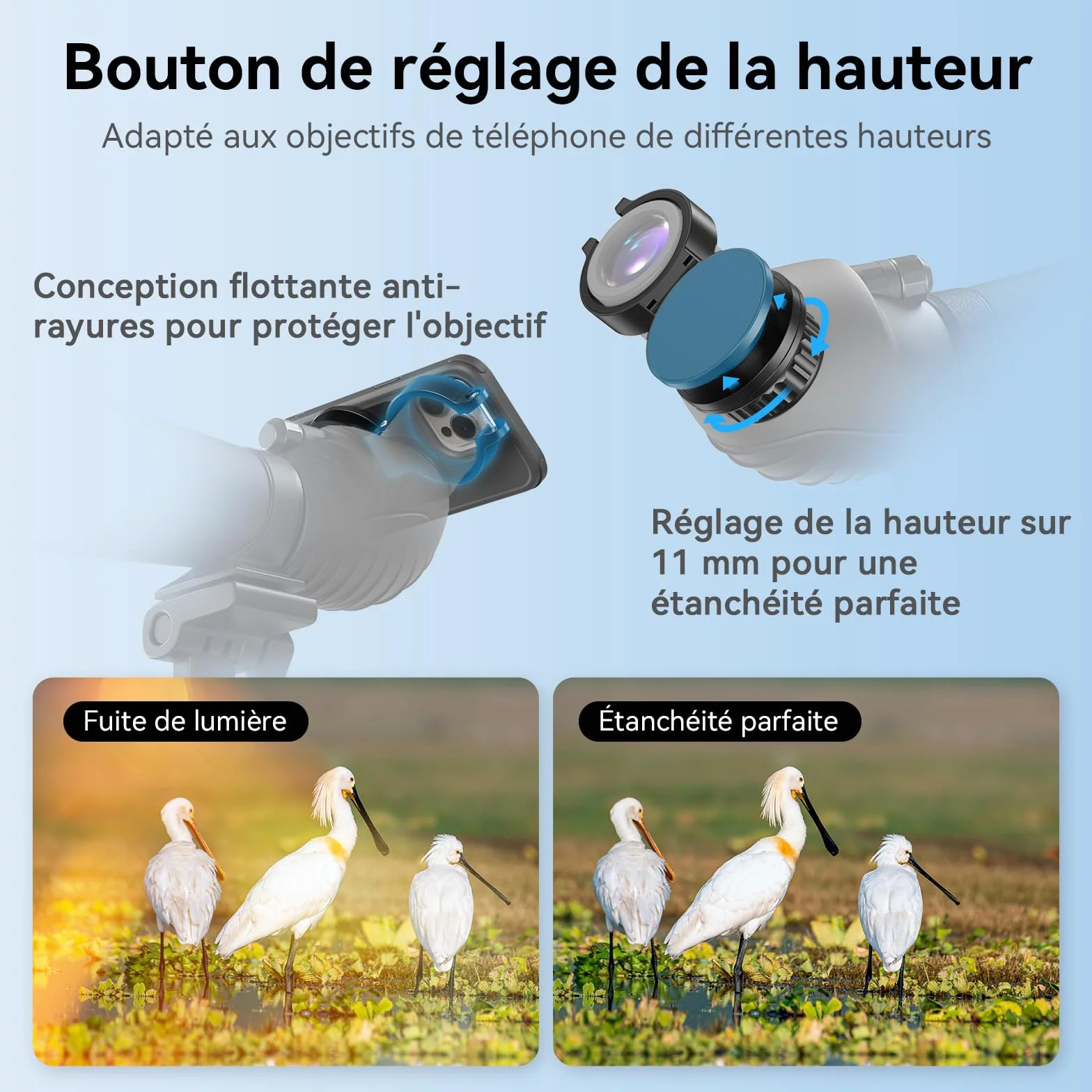 APEXEL Adaptateur Universel magnétique pour téléphone Portable pour Jumelles, monoculaires, Observation des Oiseaux et microscopes - Adaptateur oculaire de 45 à 55 mm - Compatible avec Tous Les