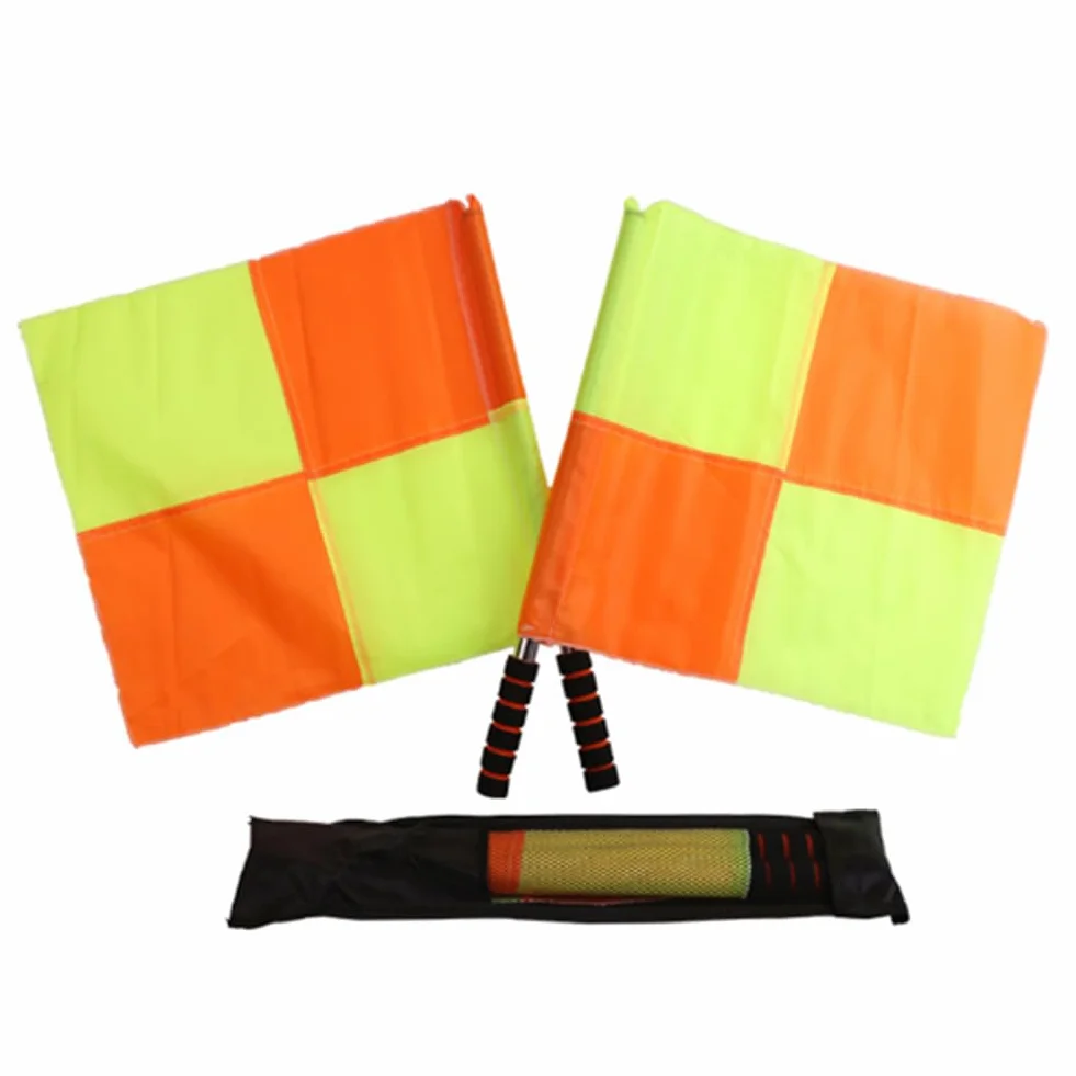 Lot de 2 drapeaux d'entraînement de football, drapeaux de ligne imperméables pour arbitre