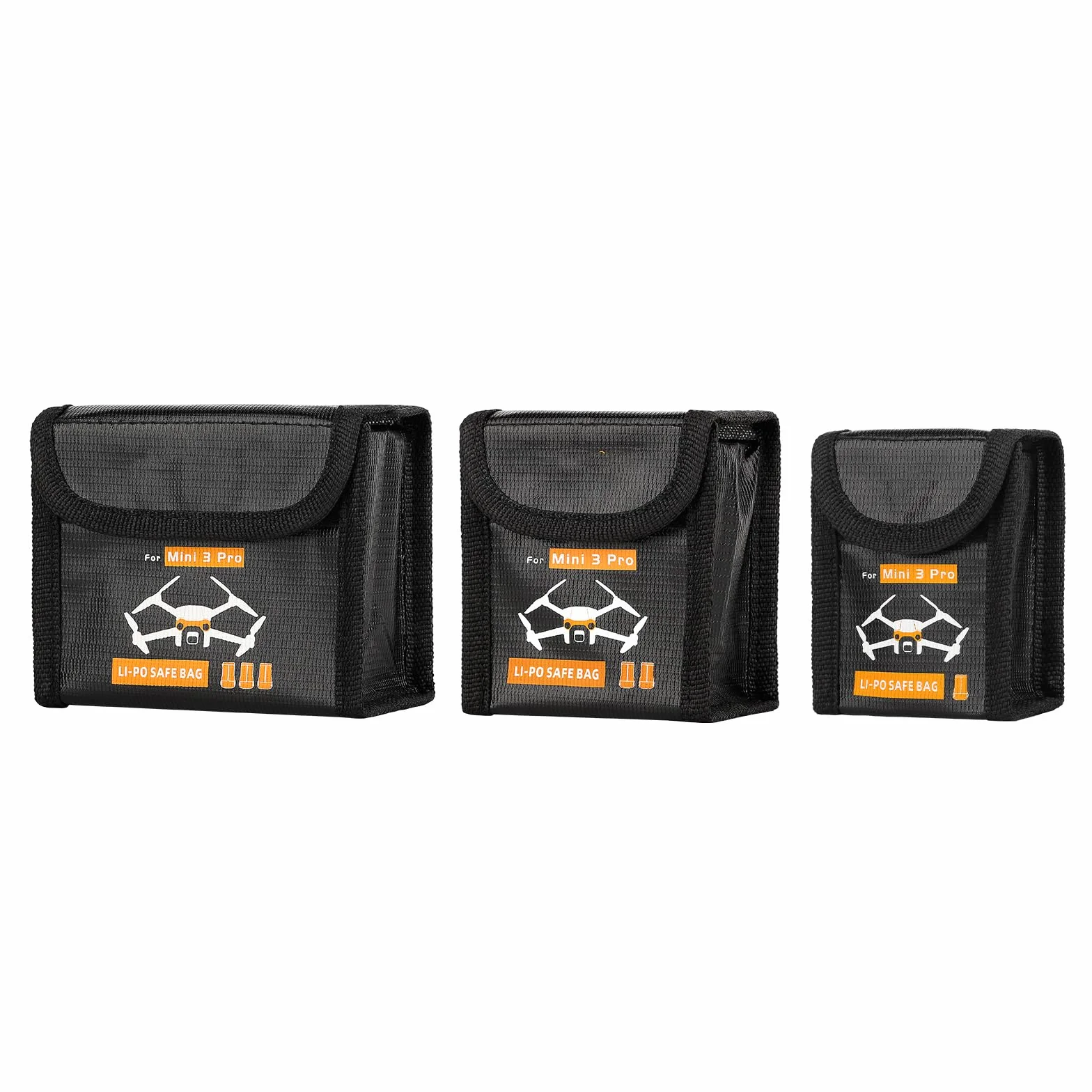 Lipo Batterie Coffre-Fort Sac pour DJI Mini 4 Pro/4K/3 Pro/3 Ignifuge Antidéflagrant Housse Boîte de Rangement Chargement Sécurisés Sac de Rangement Accessoires pour Drone (pour 3 Batteries)