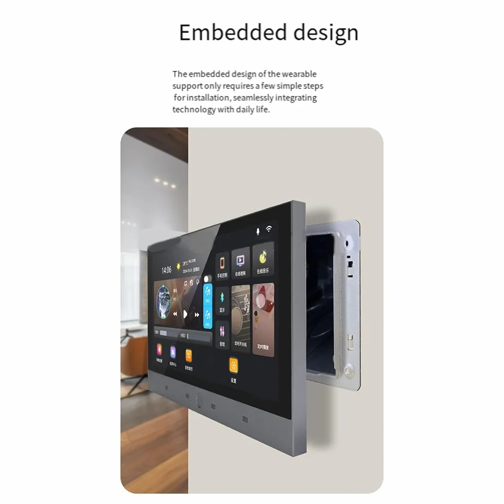 Tuya Système de Musique Smart Home 7 Pouces Android 11 Panneau de Contrôle Amplificateur Mural Système Home-Cinéma Mini Audio Système de Musique de Fond Smart Home TUYA