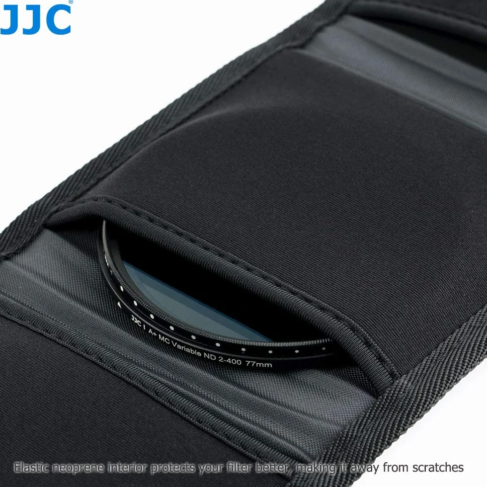 JJC 3 Poche Etui pour Filtre Protecteur Rangement Pliable pour Filtres UV CPL ND jusqu'à 82 mm