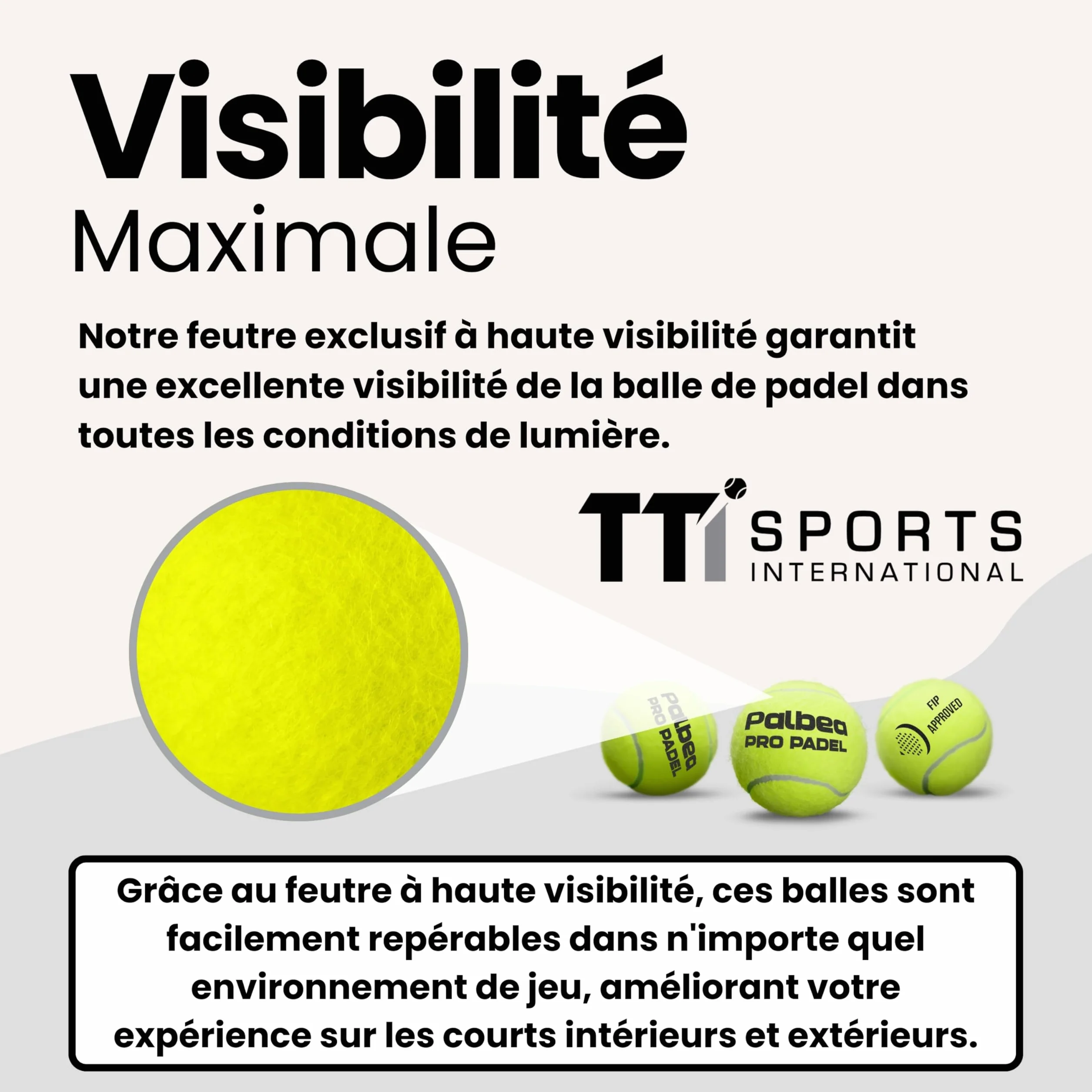 Palbea Pro Padel Balles de Padel FIP Approuvées HV Haute Visibilité 24 Tubes