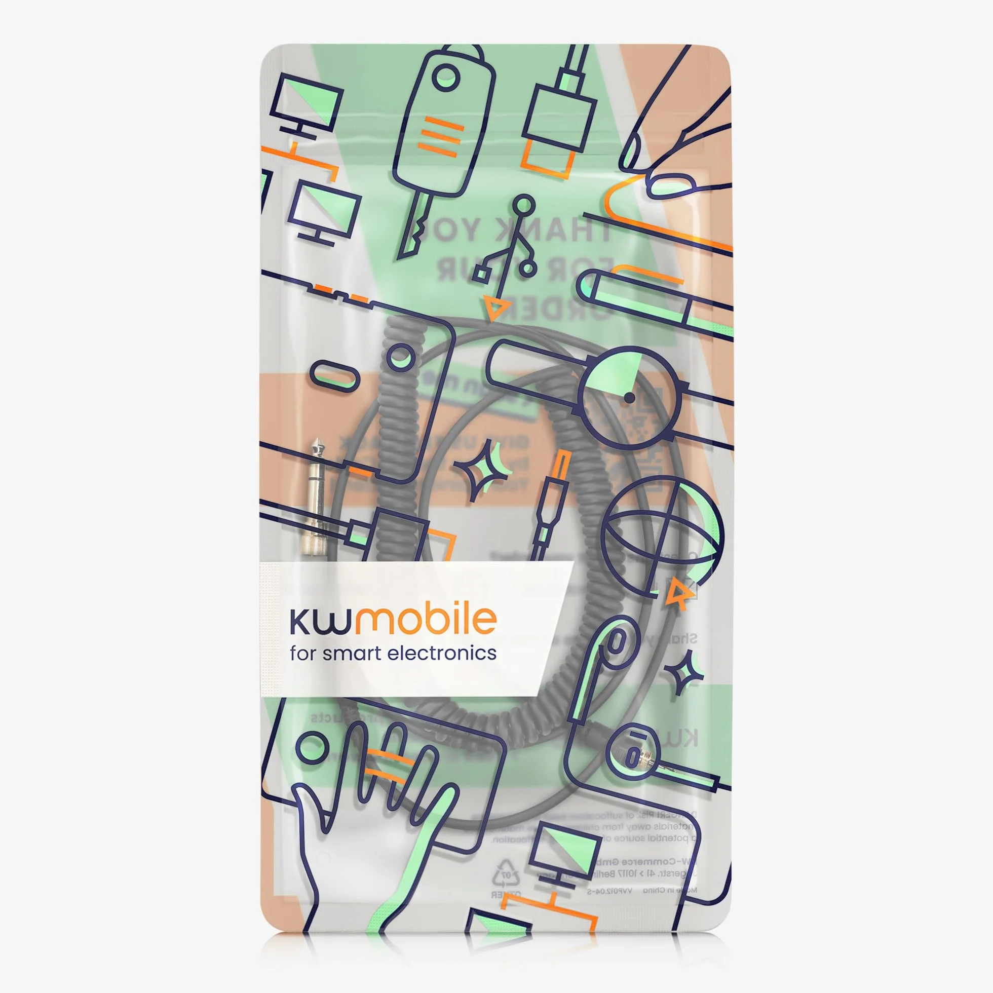 kwmobile Câble compatible avec AudioTechnica ATH-M50X / M40X / M60X / M70X - Câble de Rechange 3,5mm pour Casque Audio avec Adaptateur Connecteur 6,35 mm