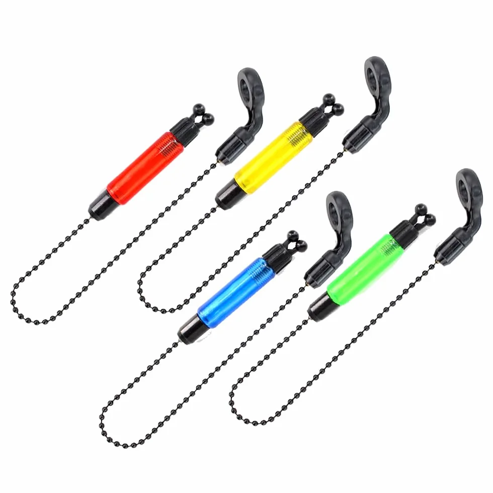 Lot de 4 balanciers pêche à la carpe indicateur morsure rouge jaune bleu vert