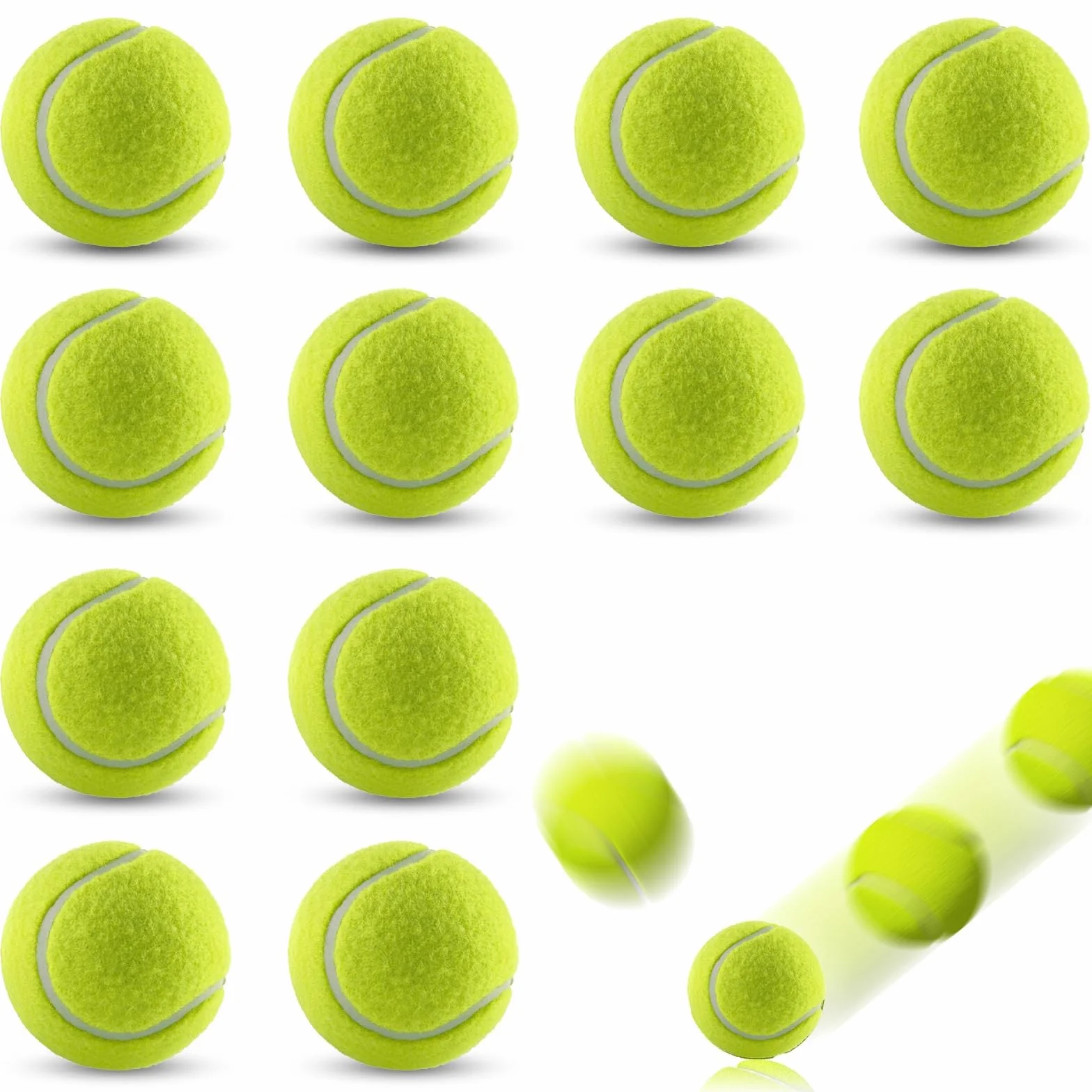 Lot de 12 Balles de Tennis Haute Élasticité pour Compétition Entraînement