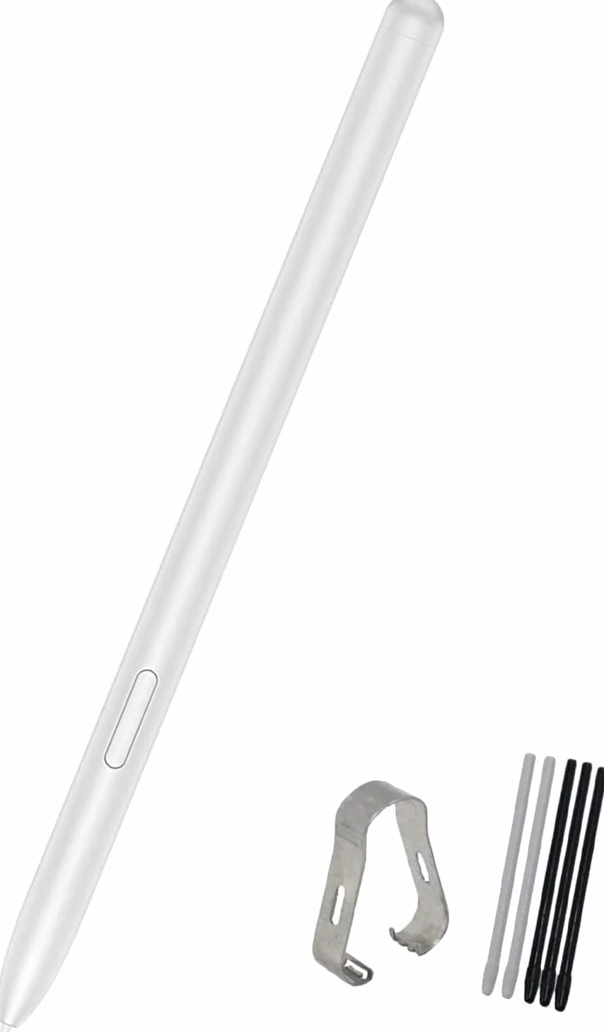 Stylo de Saisie de Remplacement pour Samsung Galaxy Tab S7, Tab S7 FE SM-T730, SM-T733, SM-T736B,Tab S7 FE Stylo S de Remplacement+ Pointes/Plumes sansBluetooth Argent Mystique