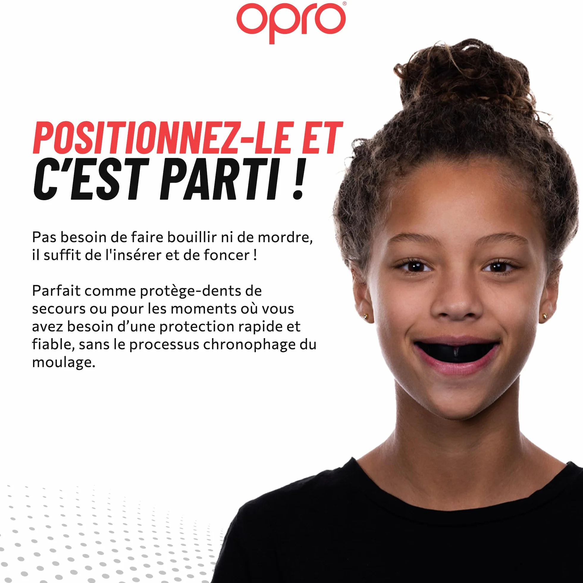 OPRO Protège-Dents pour Appareil Dentaire Snap-Fit Ajustement Immédiat Boxe MMA Rugby Hockey Adultes Enfants Antichoc