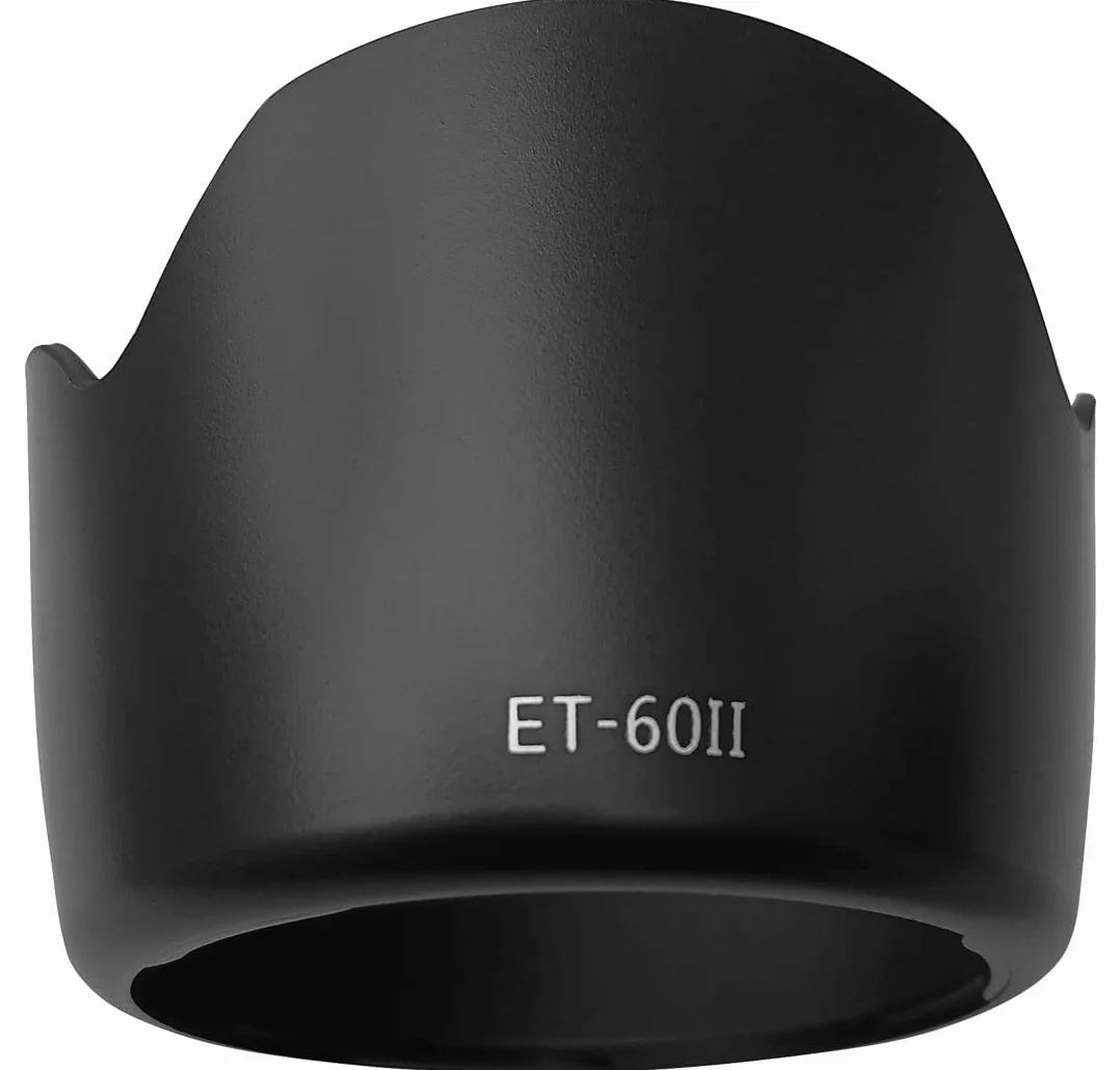 Pare-Soleil ET-60 pour Canon EF 75-300mm f/4-5.6 III,EF 75-300mm f/4-5.6 III USM, EF-S 55-250 mm f/4-5.6 is II,EF-S 55-250mm F/4-55 .6 n'est Pas Compatible avec STM,Canon 58mm Paresoleil