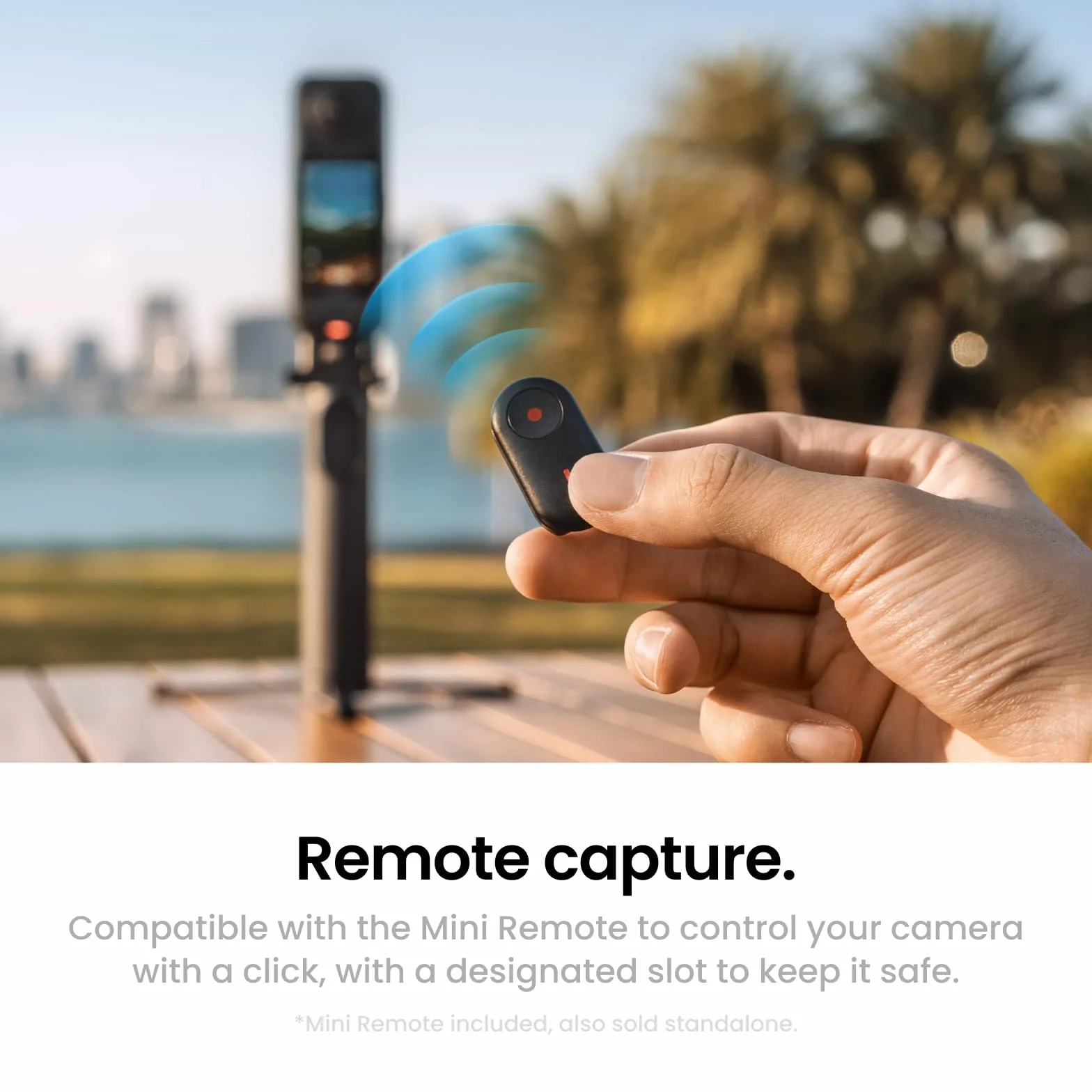 Insta360 Kit télécommande et Perche à Selfie Rabattable 2-en-1, Perche Invisible et Mini télécommande, Compatible camérasX5, X4, X3 (Fixation 1/4").