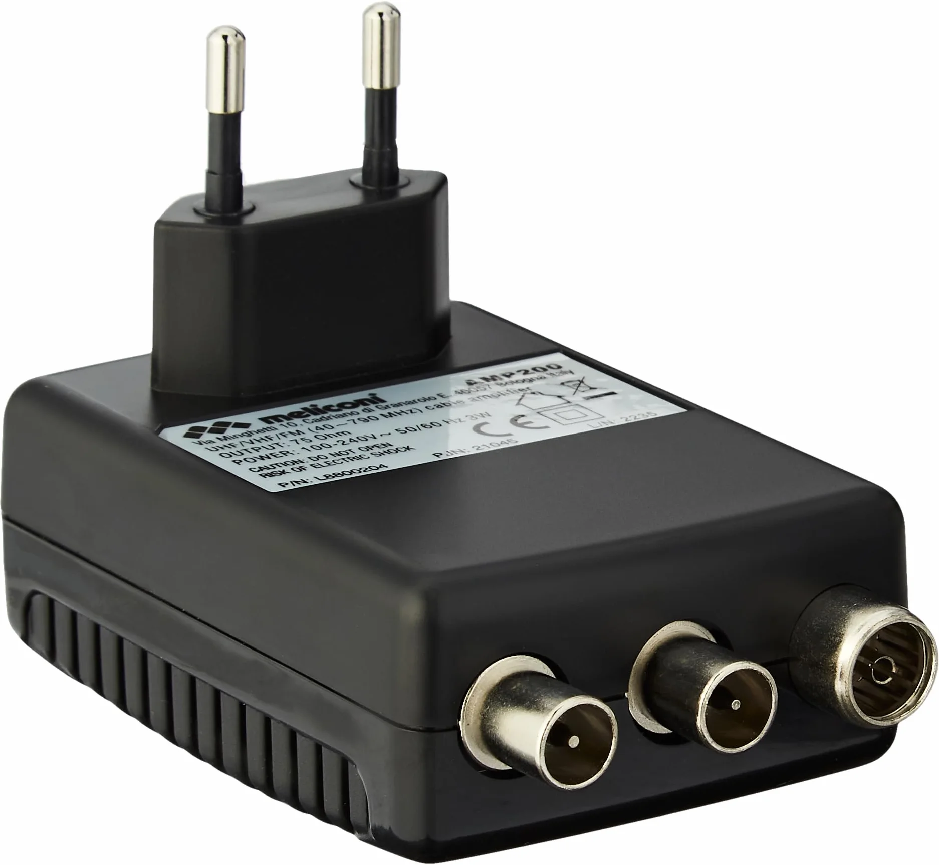 Meliconi AMP200 Amplificateur de Signal Numérique Intérieur Filtre LTE Noir