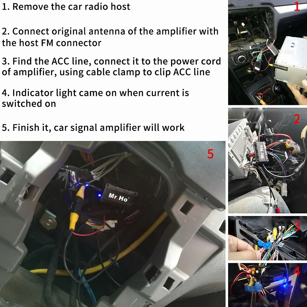 Mr.Ho 12V Amplificateur de Signal d'antenne Radio Adaptateur Voiture Automobile FM AM Adaptateur