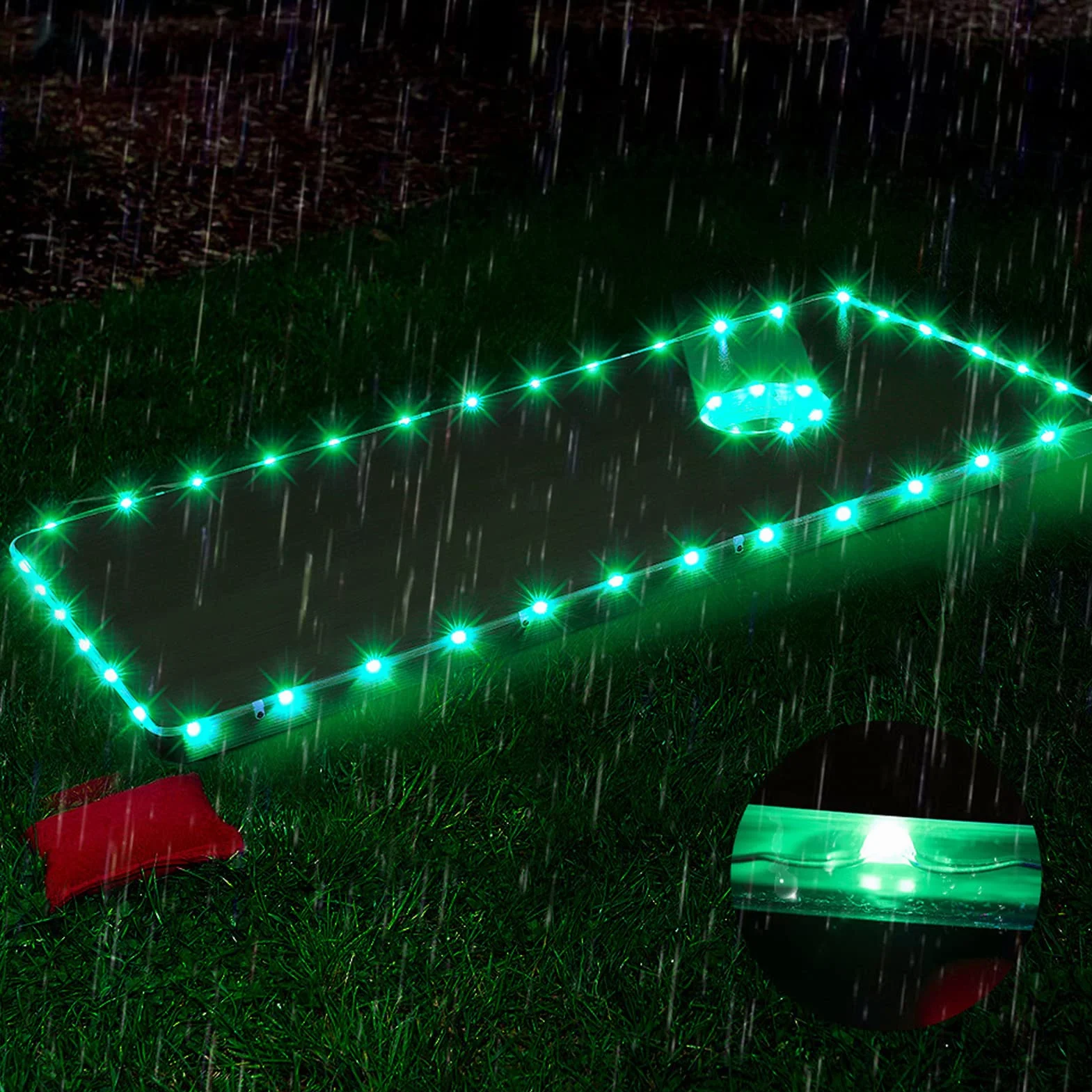 Fockety Lumières LED pour Cornhole, 2Pcs, RVB Télécommandée