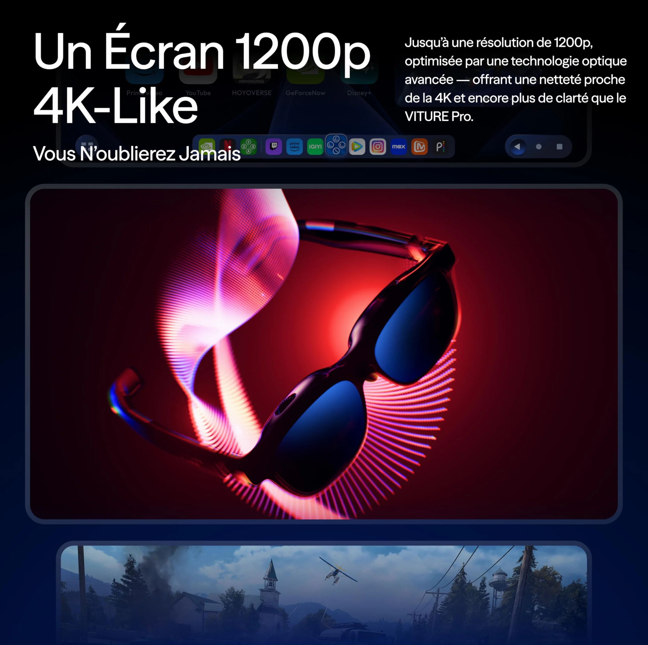VITURE Lunettes XR Luma Pro — Écran Ultra Net de 152” en 1200p 120Hz, FOV 52°, Film Électrochrome, Harman Audio, Compatibles avec iPhone 17/16/15, Android, Mac, PC, Steam Deck, Switch 2 – Standard