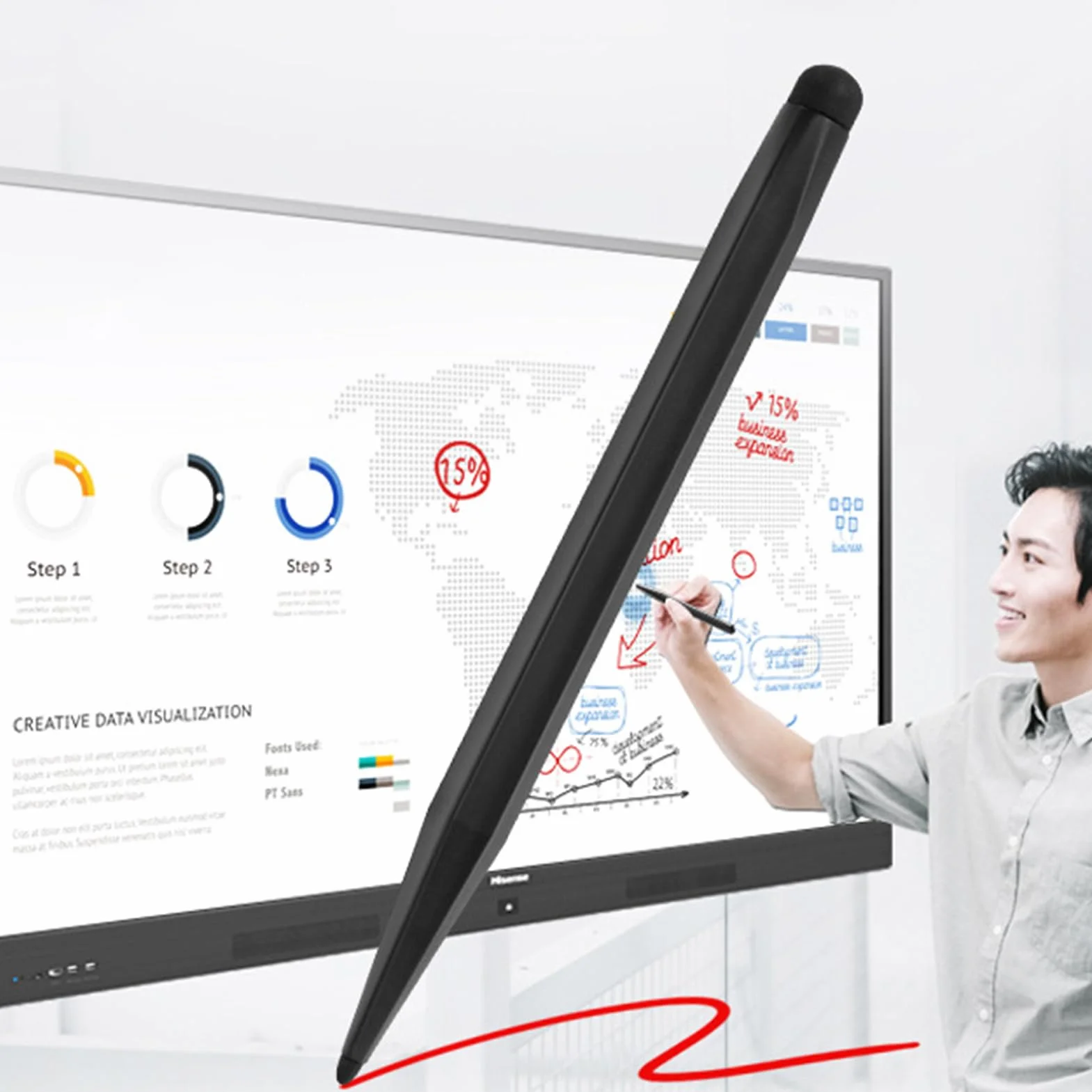 Stylet Universel pour Écrans Tactiles, Stylo Précision Haute Sensibilité Compatible Tablettes et Téléphones