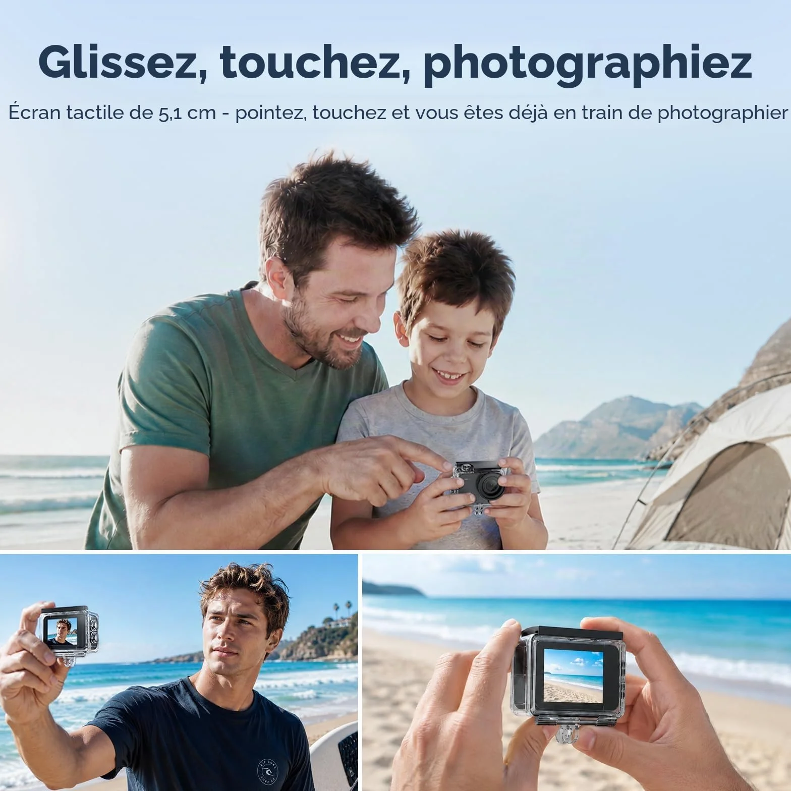 AKASO V50 X Caméra de Sport 4K 30FPS Ultra HD avec Carte 64 Go, Télécommande, Écran Tactile, Stabilisateur