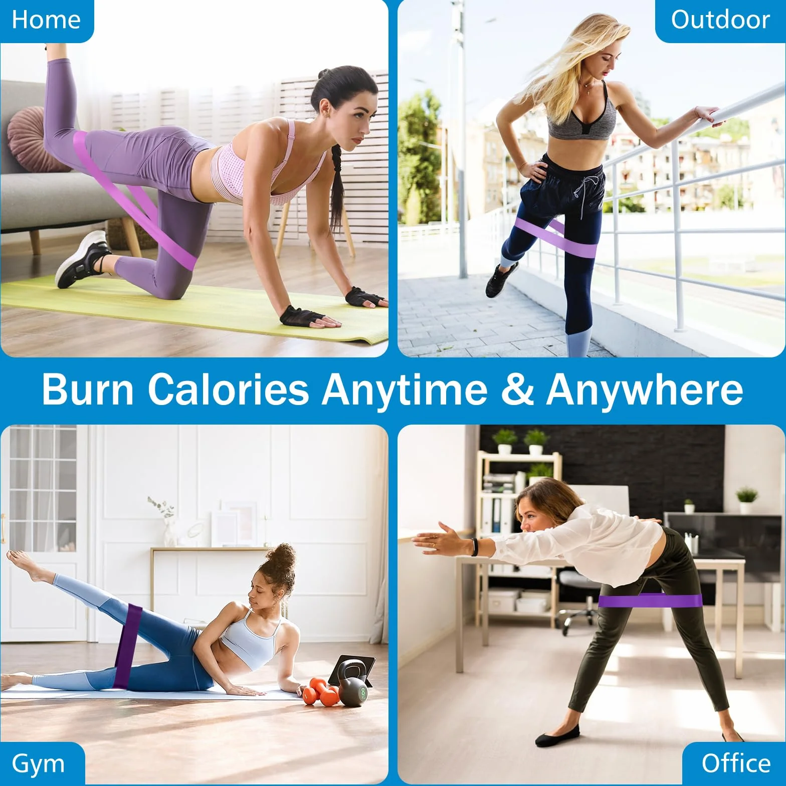 Bande Élastique Musculation Lot de 5, 5 Niveaux de Force, Fitness Pilates Yoga avec Sac de Rangement