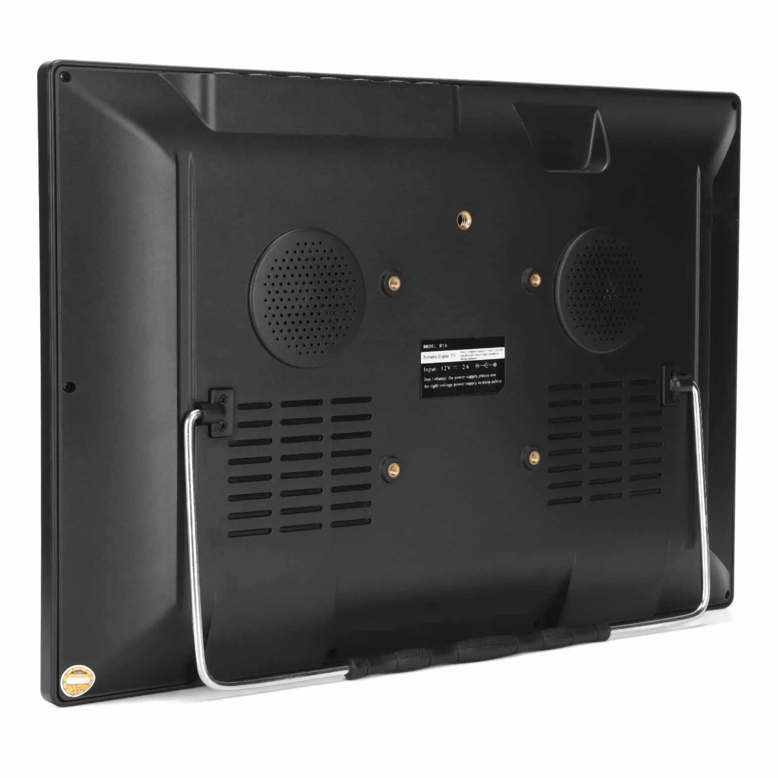 Téléviseur numérique portable 16 pouces, écran TFT HD 1080p, téléviseur LED TNT, signal rechargeable, moniteur de télévision numérique sans délai avec HDMI, USB, support TV pour voyage en voiture
