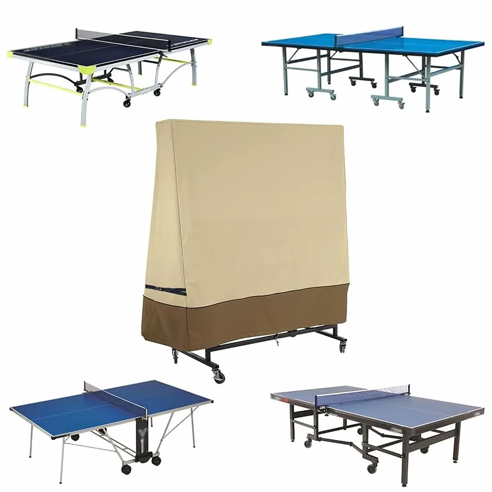 Housse Tennis Table Cover 420D Oxford Bâche Ping Pong Étanche Anti-UV Protection Standard Pliante