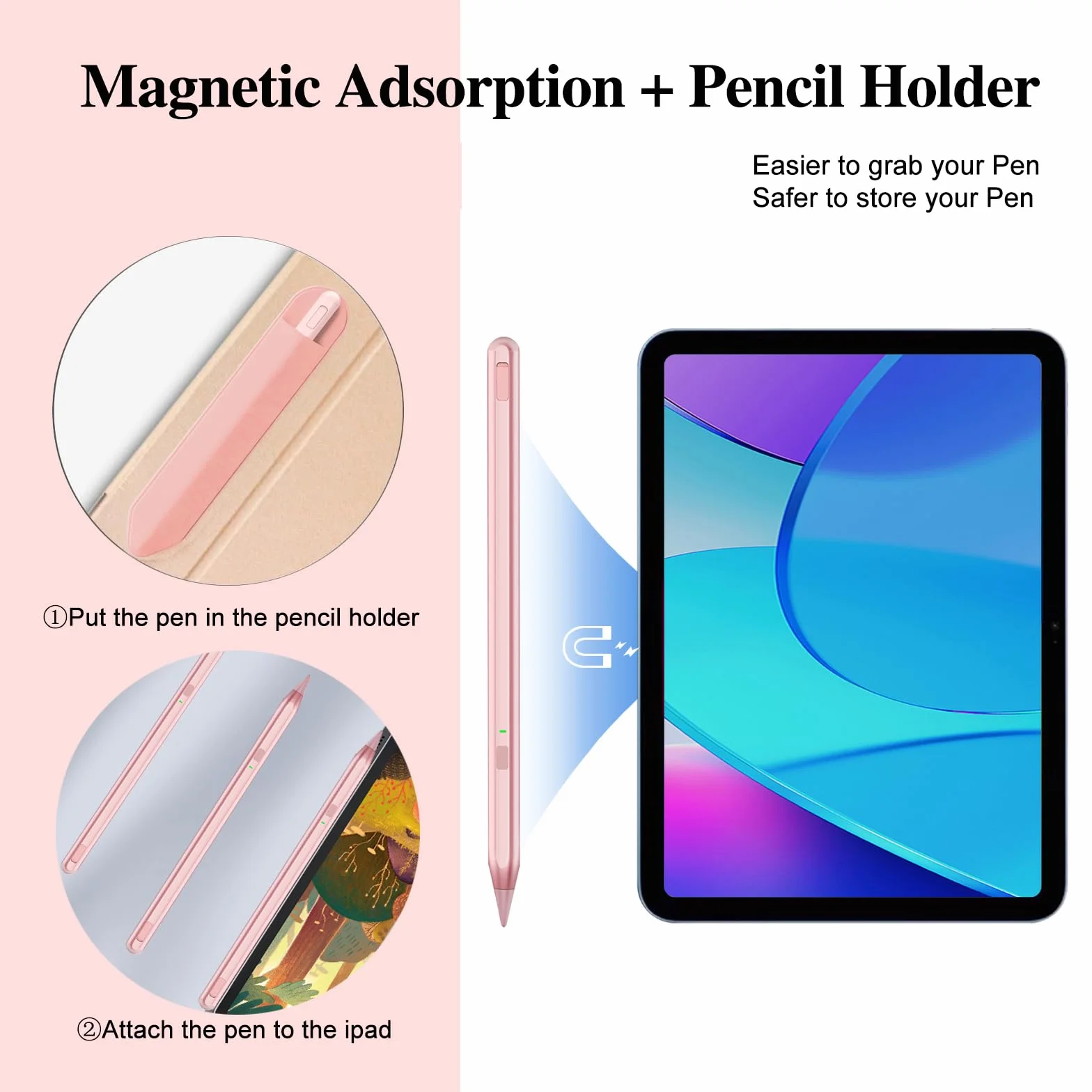 Stylet Milikilo pour iPad 11e A16 2025 9e 10e Gén, Rejet Paume, Sensibilité Inclinaison, Stylo iPad 6/7/8/9/10 Pro 11" 12,9" Air 3/4/5