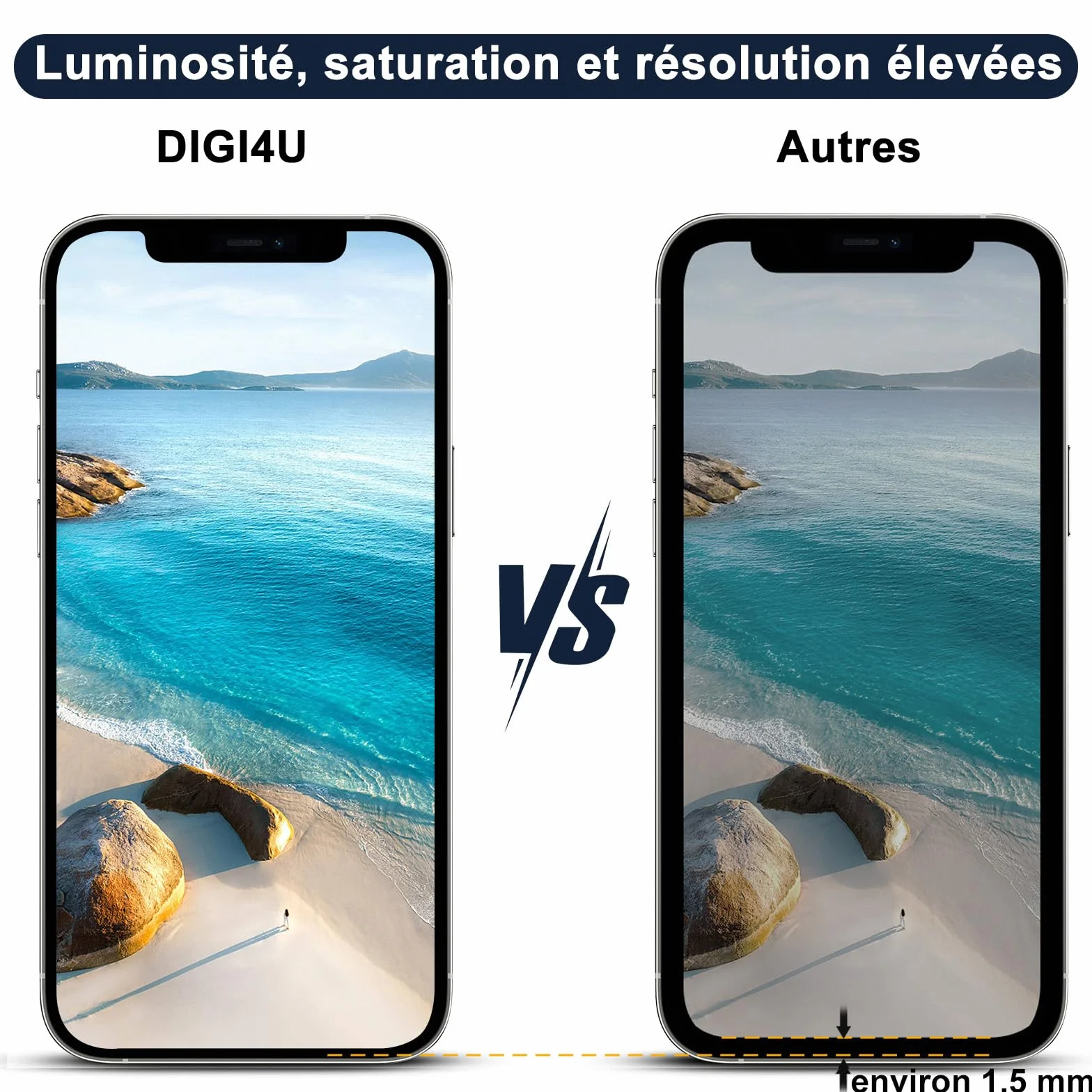 DIGI4U Écran pour iPhone 12/12 Pro LCD, True Tone Display Face ID Écran Tactile 3D de Remplacement pour iPhone 12/12 Pro avec kit de réparation