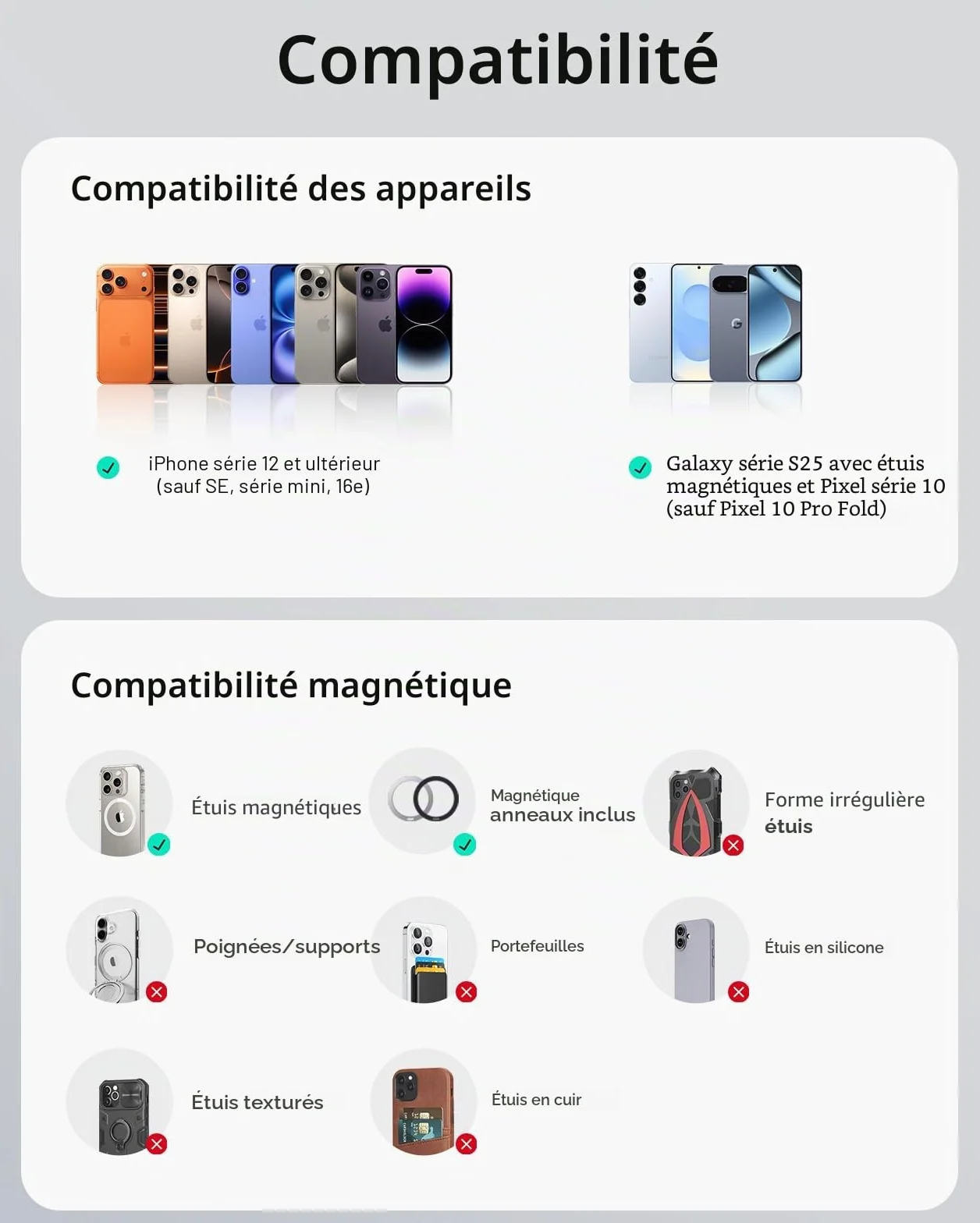 ESR Support Téléphone Voiture Magnétique pour MagSafe, grille d'aération/tableau bord Aimant Voiture Support pour iPhone 17e/Air/17/16/16e/15/14/13/12/Google Pixel 10/Samsung S26, tous les smartphones