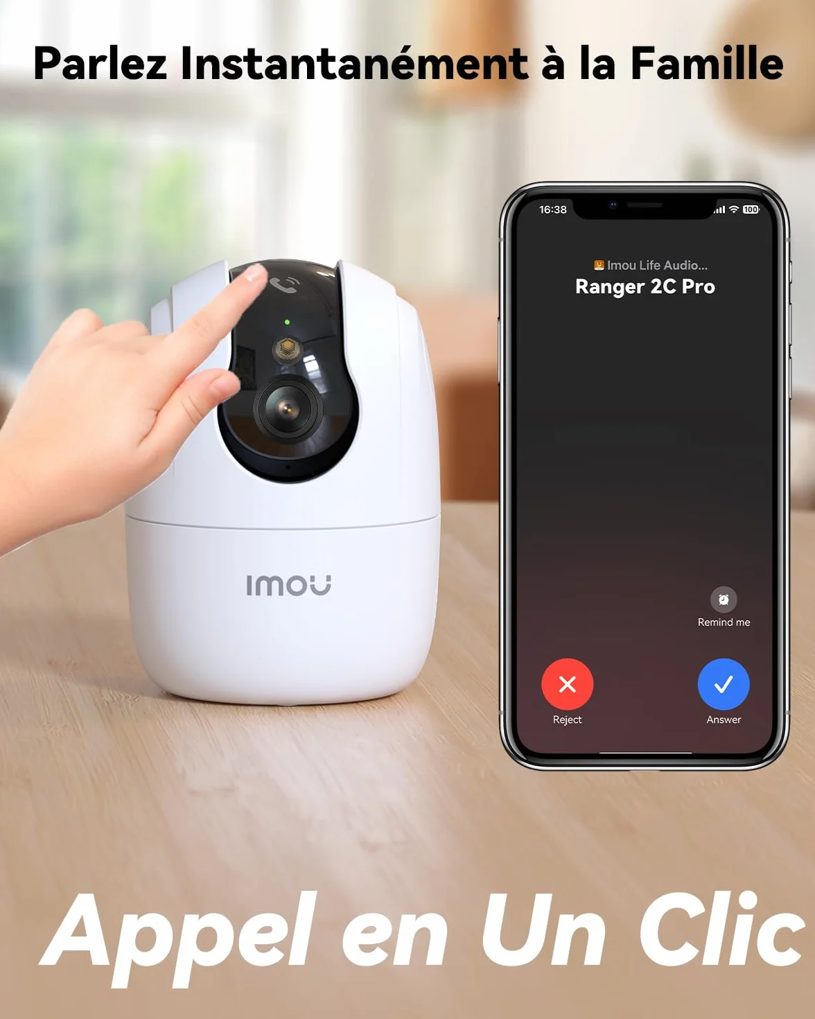 Imou 2K 3MP Caméra Surveillance WiFi Intérieur 360° Wi-Fi 6 Double-Bande Vision Nocturne Couleur Détection Personnes Animaux Suivi Intelligent Compatible Alexa