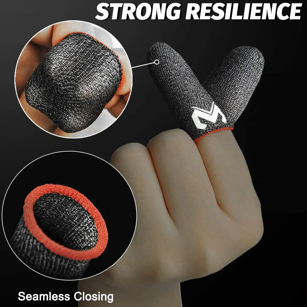 PUBG Mobile Phone Game Sleeve Finger, [10 Pack] Anti-Transpiration Respirant Finger Manches Écran Tactile Tir et Visée Sensibles - Finger Manches pour Couteaux Out/PUBG pour Android et iOS