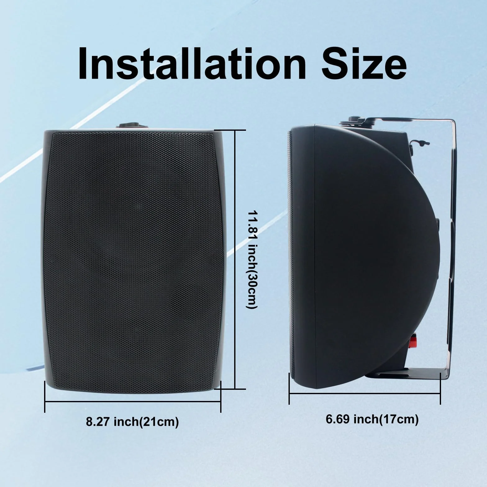 STUDIOFINIX Lot de 4 Haut-parleurs muraux d'extérieur de 16,5 cm 800 W – Solution Audio Haute Performance pour intérieur/extérieur, Maison, terrasse, Jardin, Jardin (Ensemble de 4 Haut-parleurs