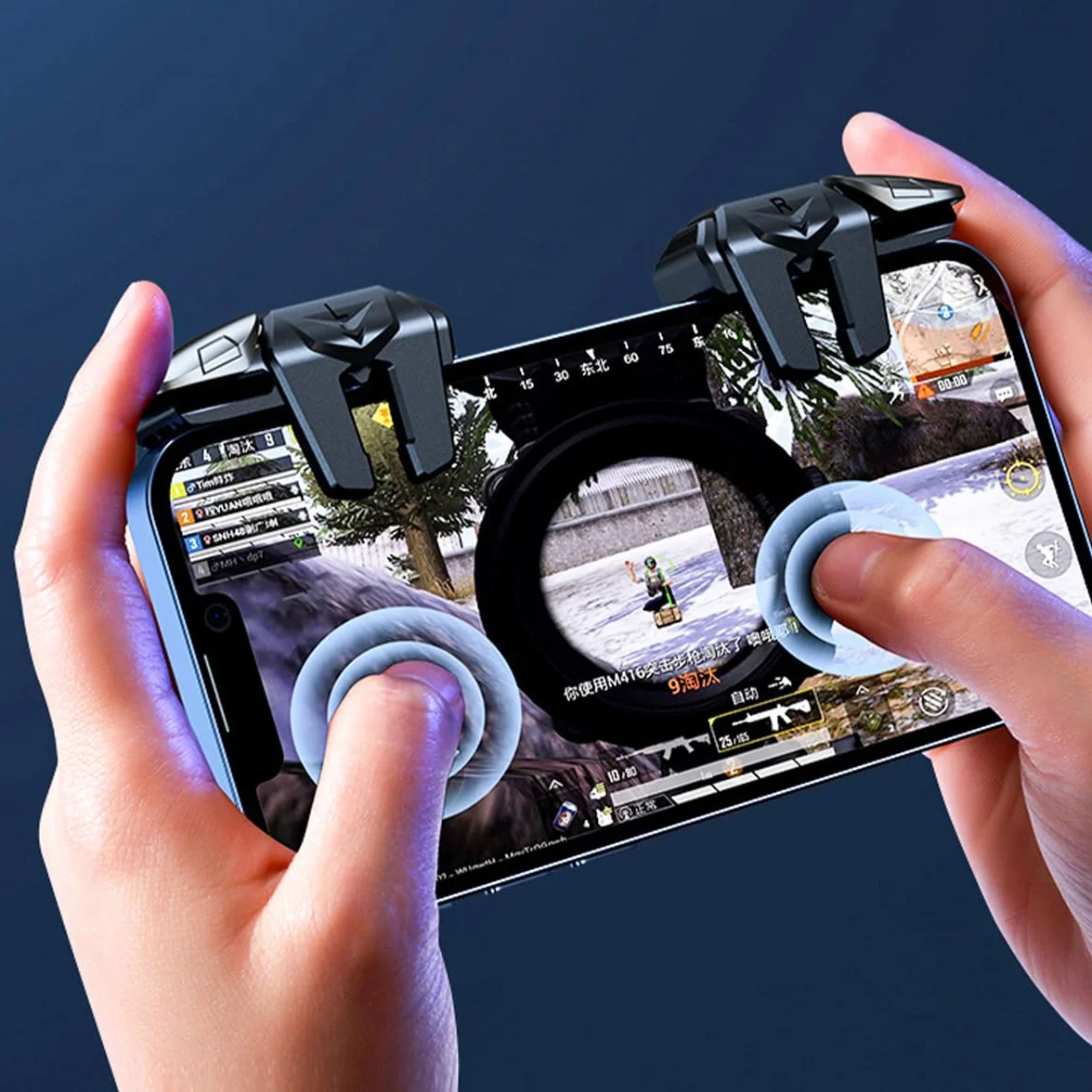 PUBG Mobile Controller 4 Triggers Phone Game Controller Compatible avec les téléphones portables Android iPhone iOS