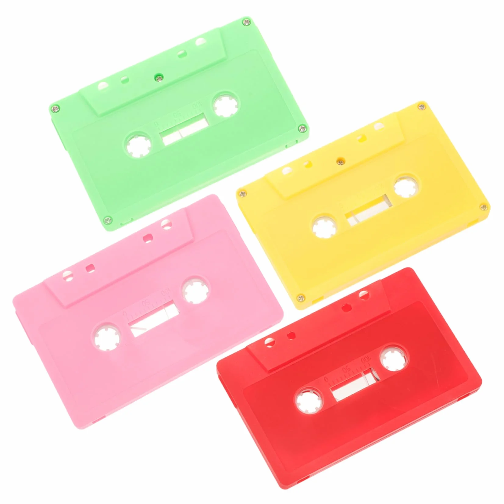 Cassette Vide Vintage 4 Pièces 10X6.4X1.3Cm Décoration Murale DIY Ornements Audio Vierges