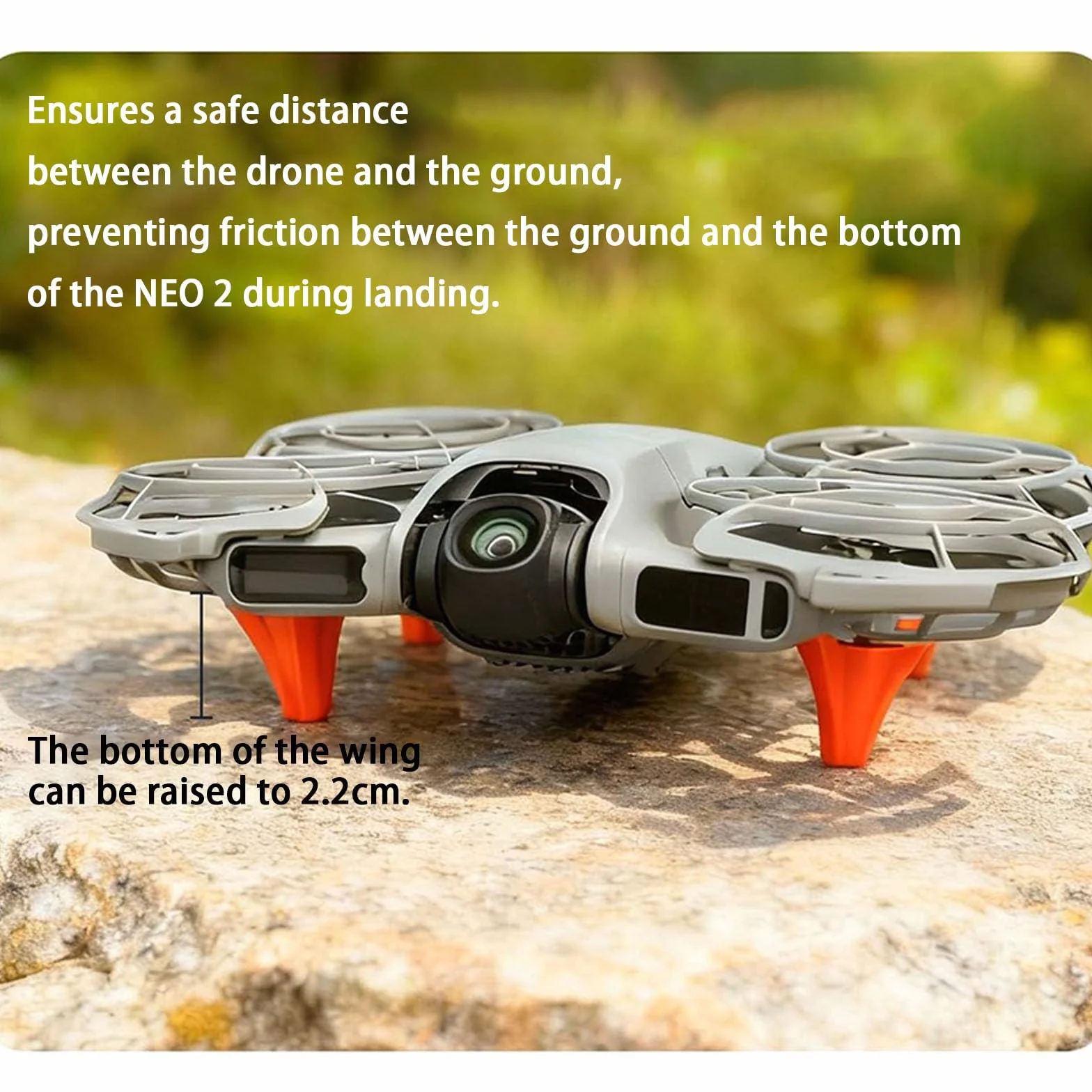 3en1 Protection Kit pour DJI Neo 2 Protection d'hélices+Train d'atterrissage+Transceiver Protecteur, Protection Anti-Collision Protecteur des hélices Drone Accessoires pour DJI Neo 2 (Orange)
