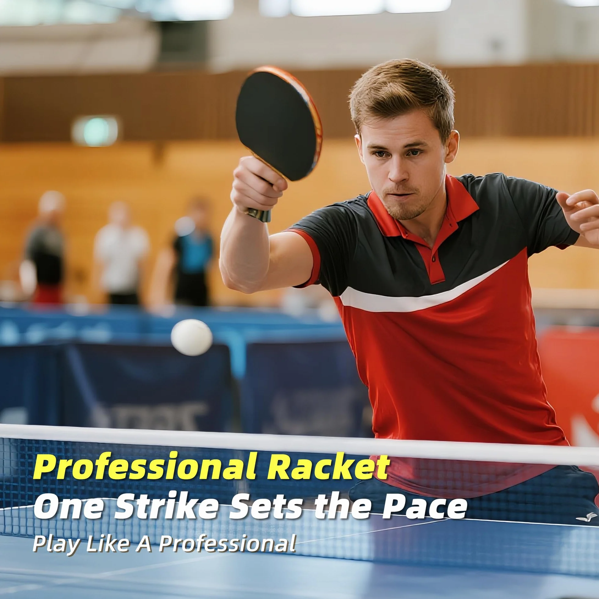 Sportout Raquette de Tennis de Table, Lame à 7 Plis, Approuvée ITTF avec Étui