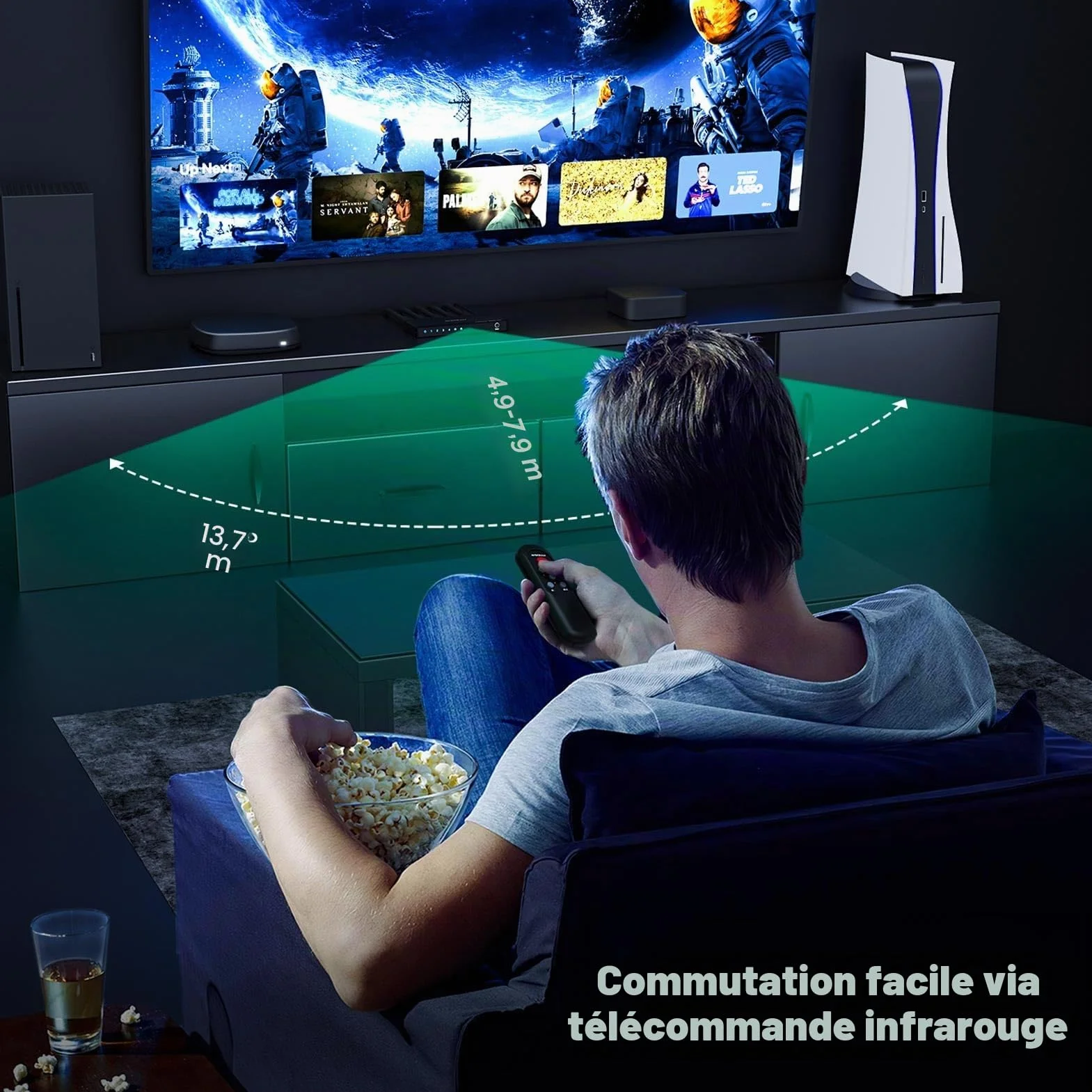 AVIDGRAM HDMI Switch 4K 60Hz HDMI 2.0 4 in 1 Out Selector Box with IR Remote HDCP 2.2 HDR10 3D 18Gbps