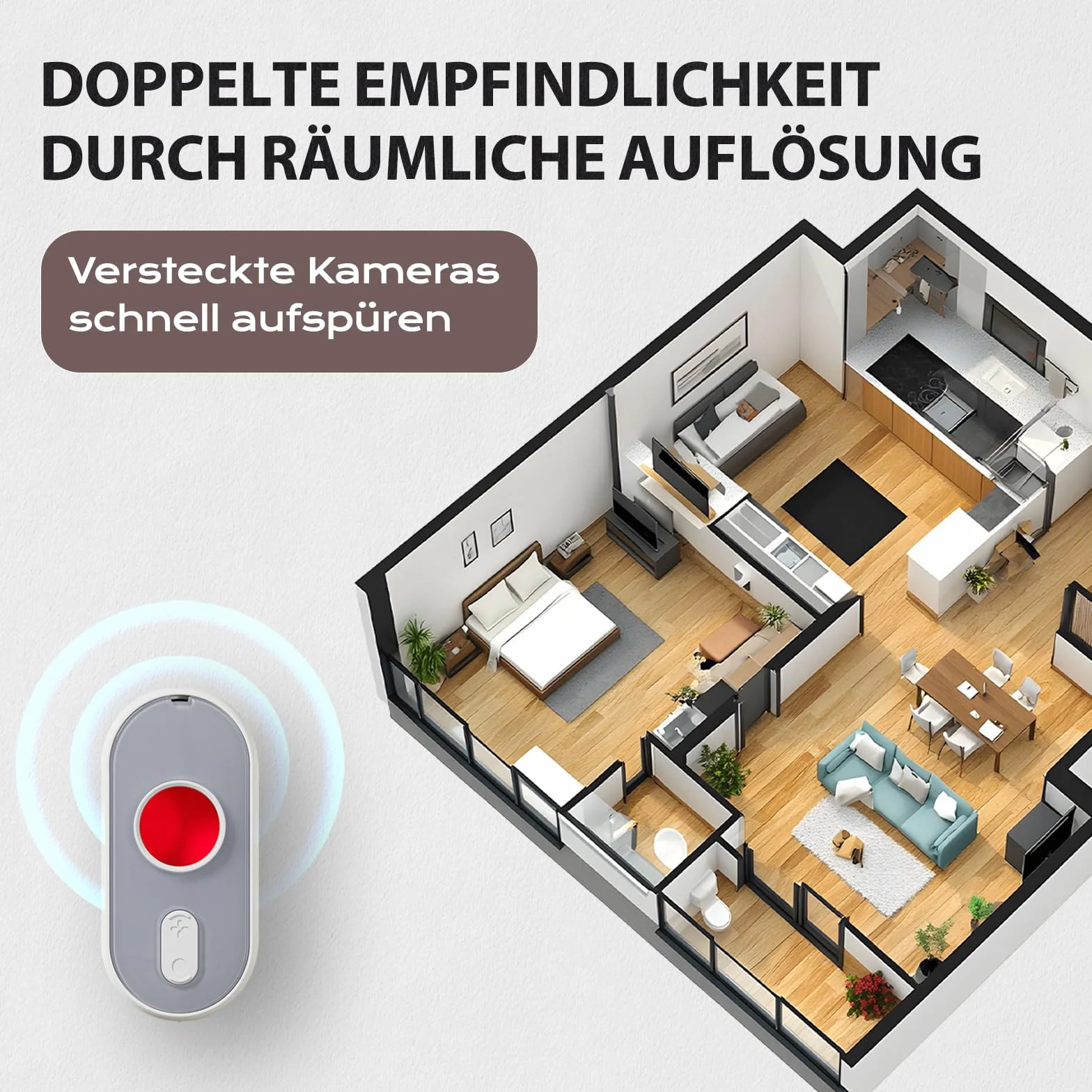 Détecteur de Caméra Cachée 3 en 1- Détecteur de Caméras Espionnes avec Alarme Vibrante et Lampe Torche LED Détecteur Micro Caméra Espion pour Bureau, Hôtel, Maison, Alarme de Sécurité