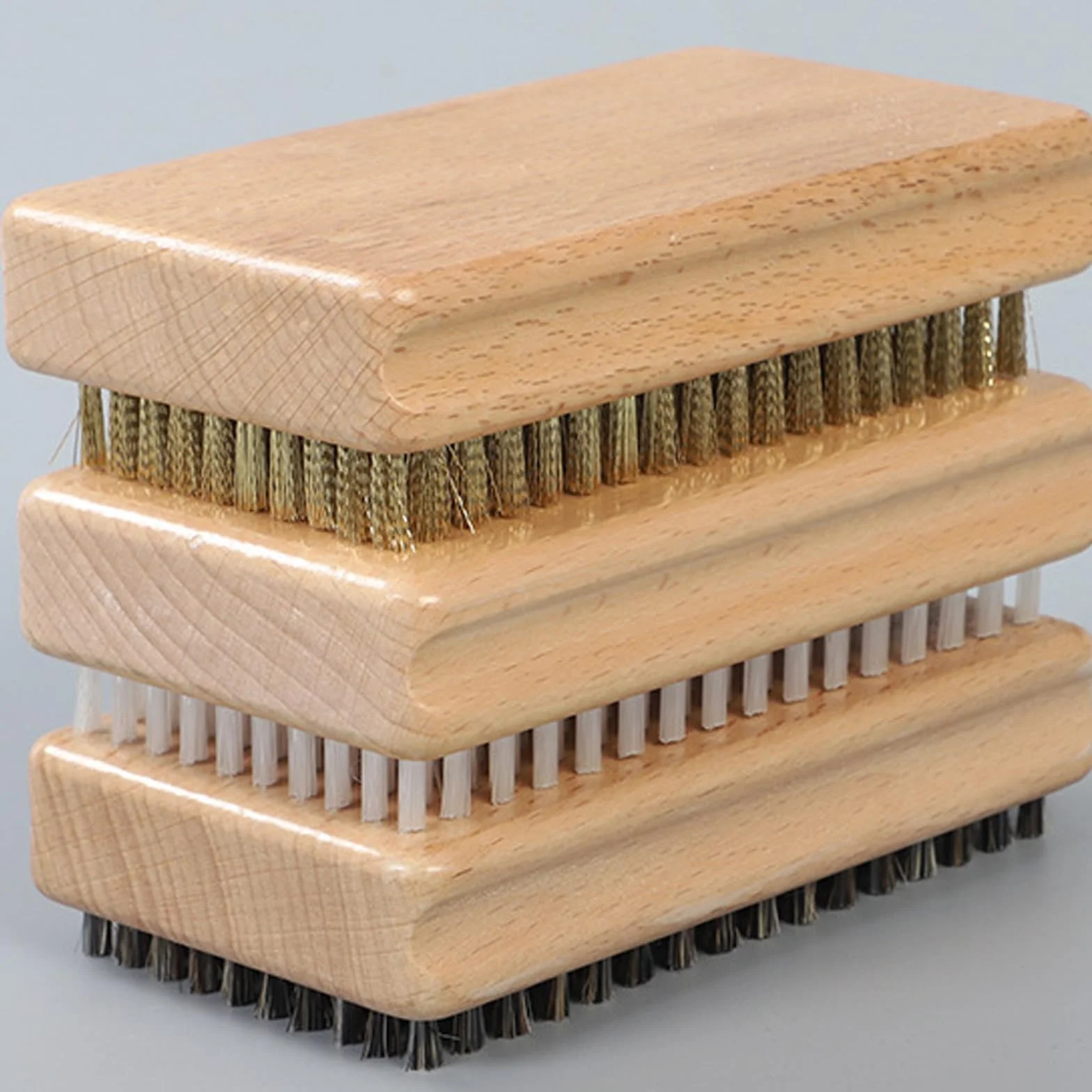 GAOUTO Lot de 3 brosses à cire pour snowboard 12,5x7x3,5 cm nylon crin cheval cuivre