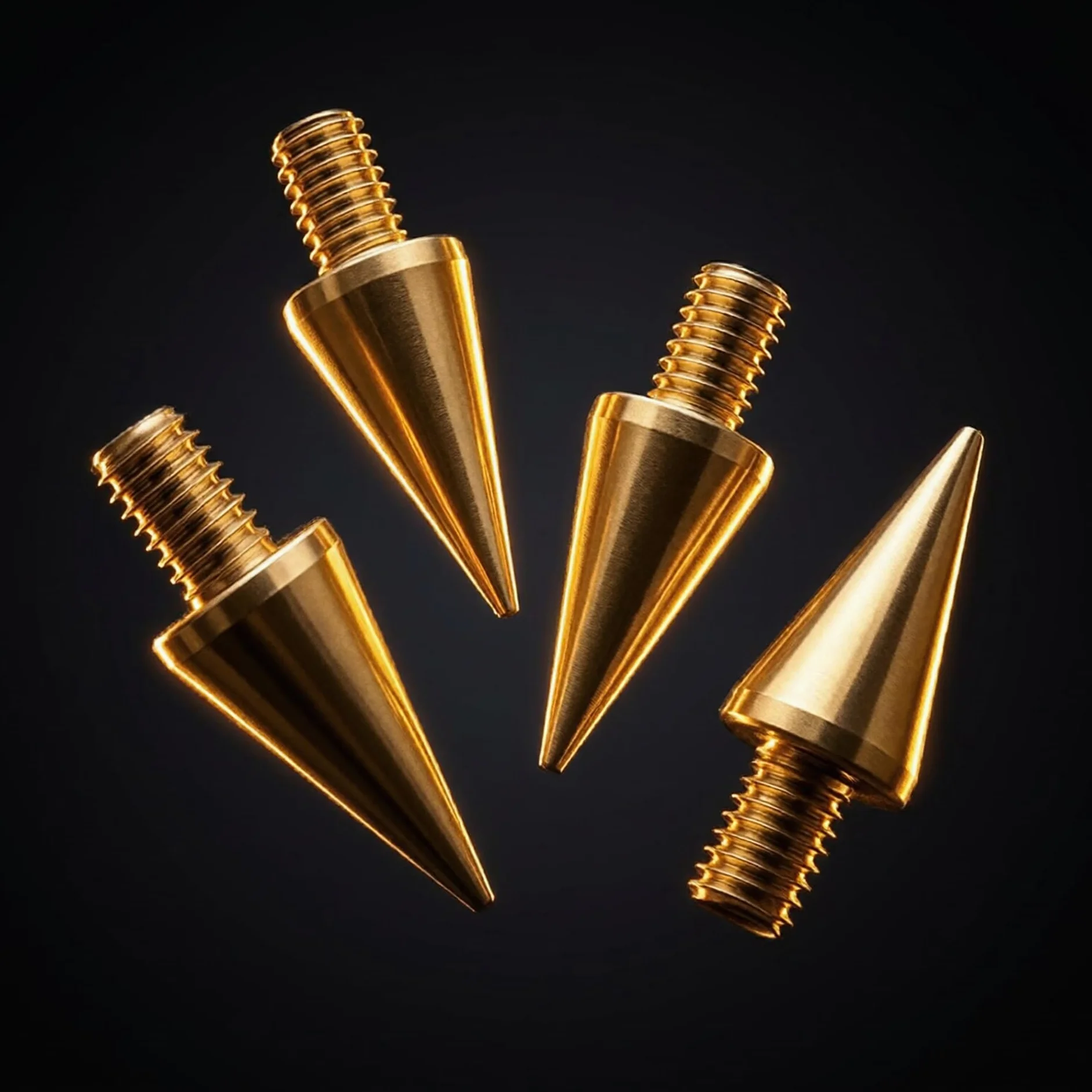 PrecisionGeek - M5 8mm dia Laiton Haut-Parleur Pointes de découplage/Cônes Lot de 4