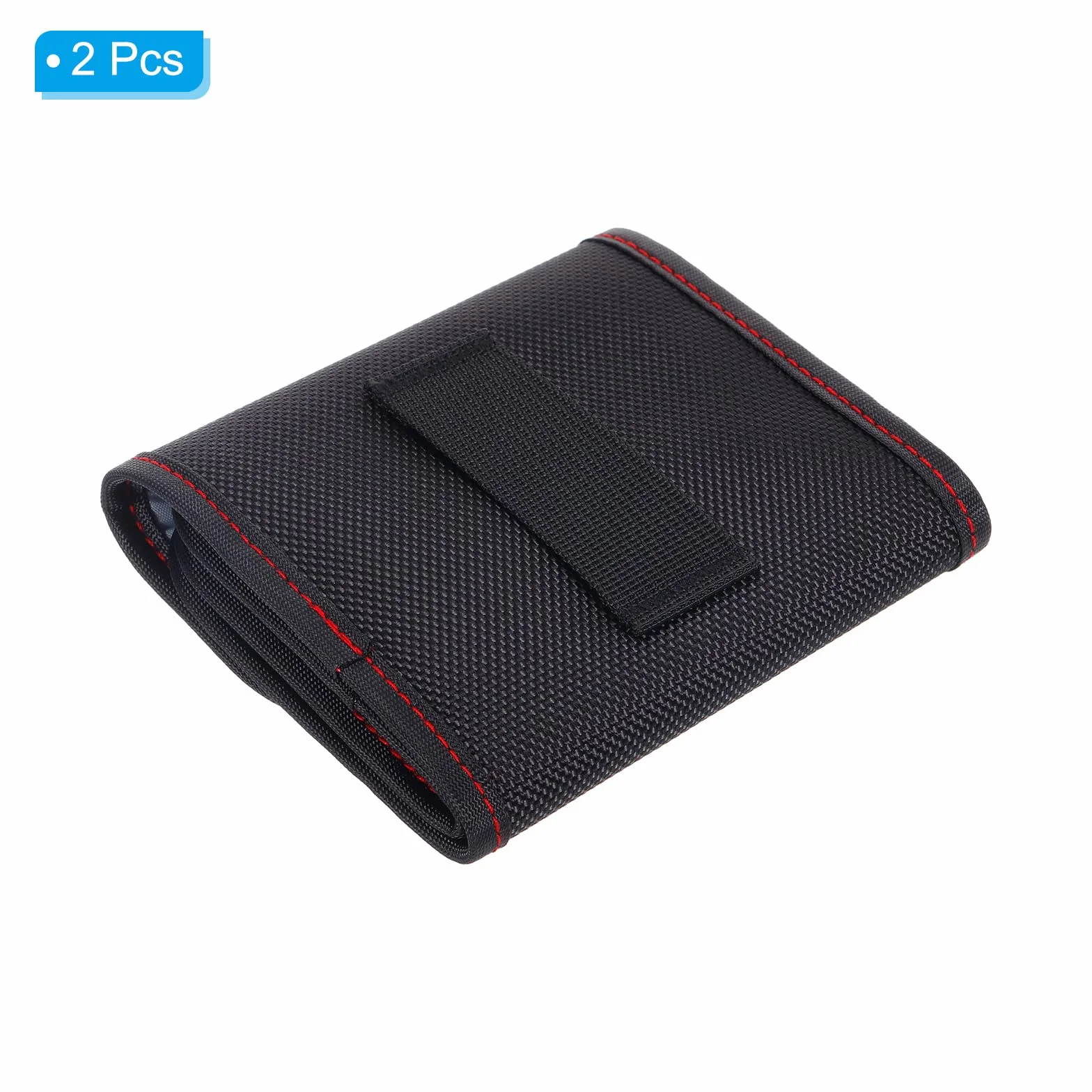 PATIKIL 82mm Caméra Filtre Boîtier, 2 Paquet 3 Poche Caméra Filtre Boîtier Poche Eau Résistant Antipoussière Filtre Porter Sac pour Photographie Filtre Stockage, Noir Red