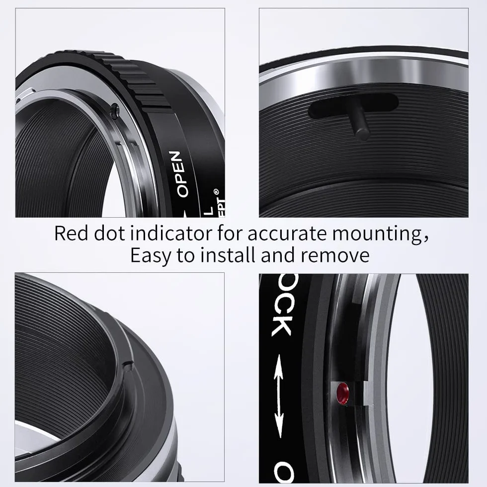 K&F CONCEPT Bague d’Adaptation Compatible avec Utiliser Objectifs compatibile Con Canon FD sur Appareils Photo L, Bague Adaptatrice Manuelle FD-L