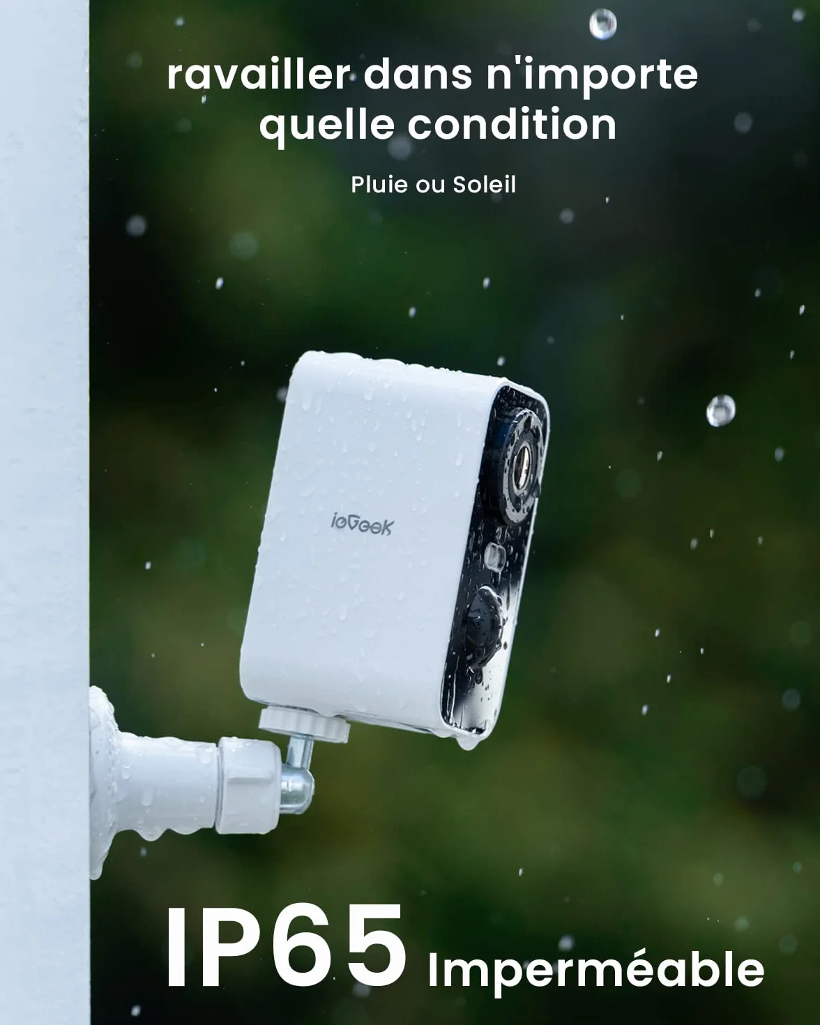 ieGeek 2K Caméra Surveillance WiFi Exterieure sans Fil Batterie, Vision Nocturne Couleur, AI & PIR Détection Mouvement, Extérieure/Intérieure, Audio Bidirectionnel, Étanche IP65
