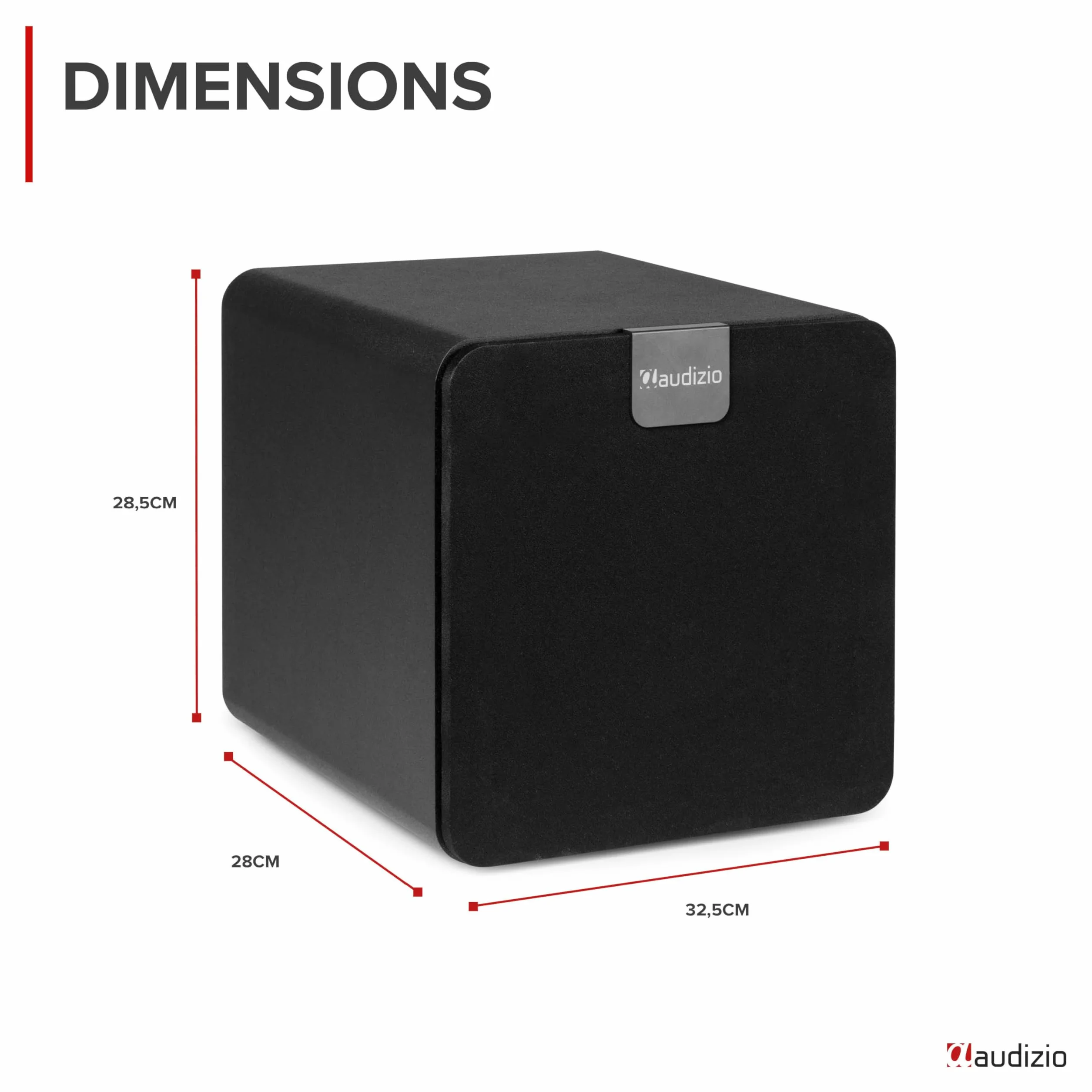 Audizio SW80D Caisson de Basses Actif Hi-Fi 160W Subwoofer 8" avec Réglage Crossover et Volume Indépendant
