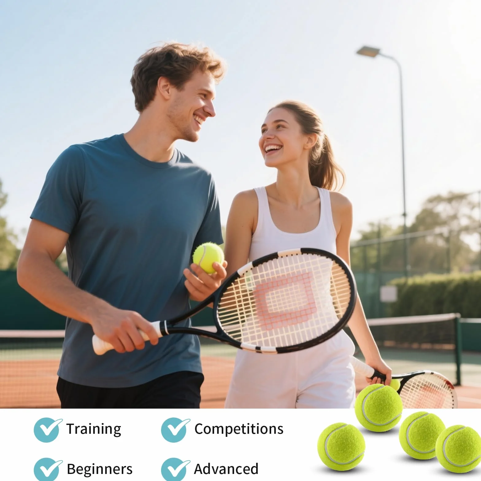 Balles de Tennis pour Chien, 12 Pièces, Balles de Tennis Récréatives pour Débutants