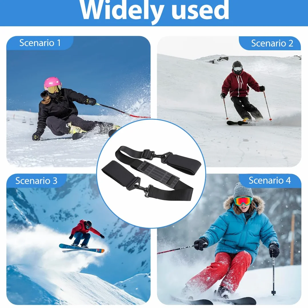 Sangles Porte-Skis Réglable Bandoulière Ski Scratch Transport Poignets Skis Rangement Sport Plein Air