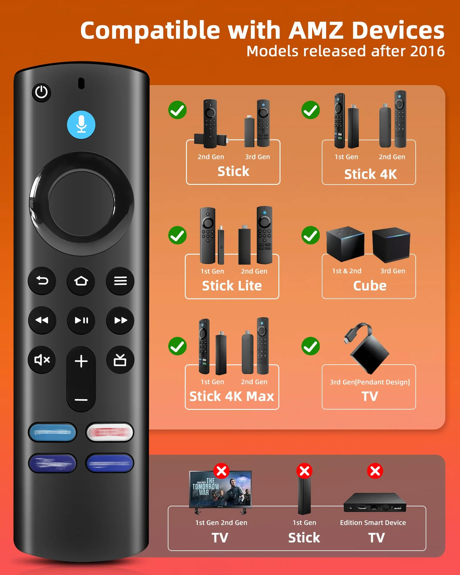 Télécommande vocale 3e génération pour Smart TV A-MZ TV St1-CK 2 gen 3 gen 4K Lite