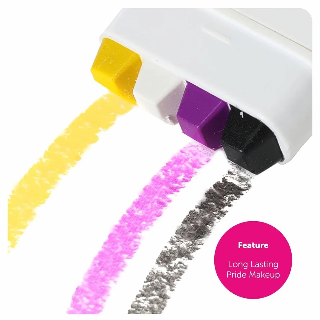LOVETRENDS Bâton de maquillage pour visage drapeau panexuel - Rose, jaune et cyan - Maquillage LGBTQ+ Pride