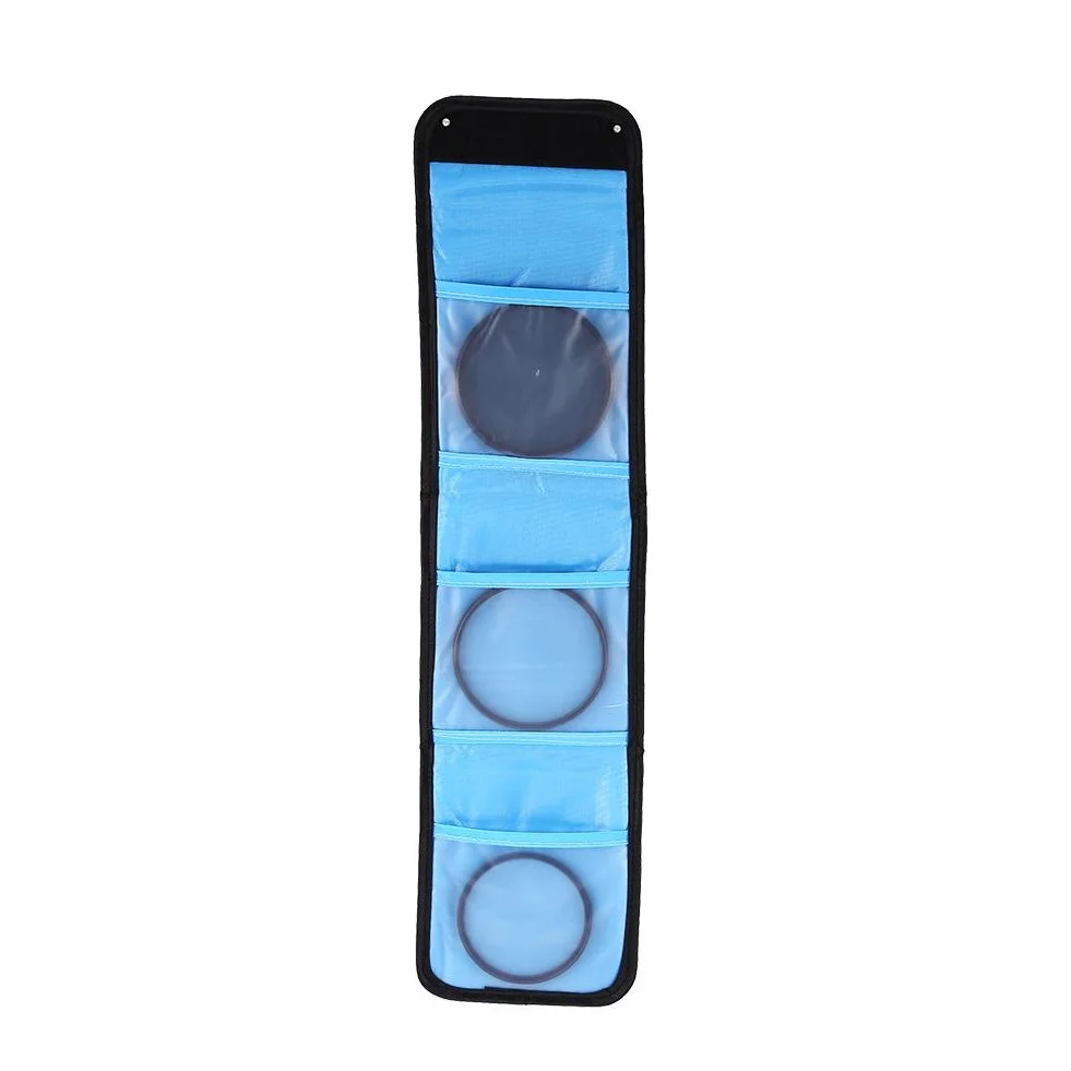 Sacoche pour Filtre Caméra de Qiilu, Étui à 3 Poches pour Appareil Photo, Compatible avec DSLR et Caméscope, Protection pour Lentilles et Filtres Numériques
