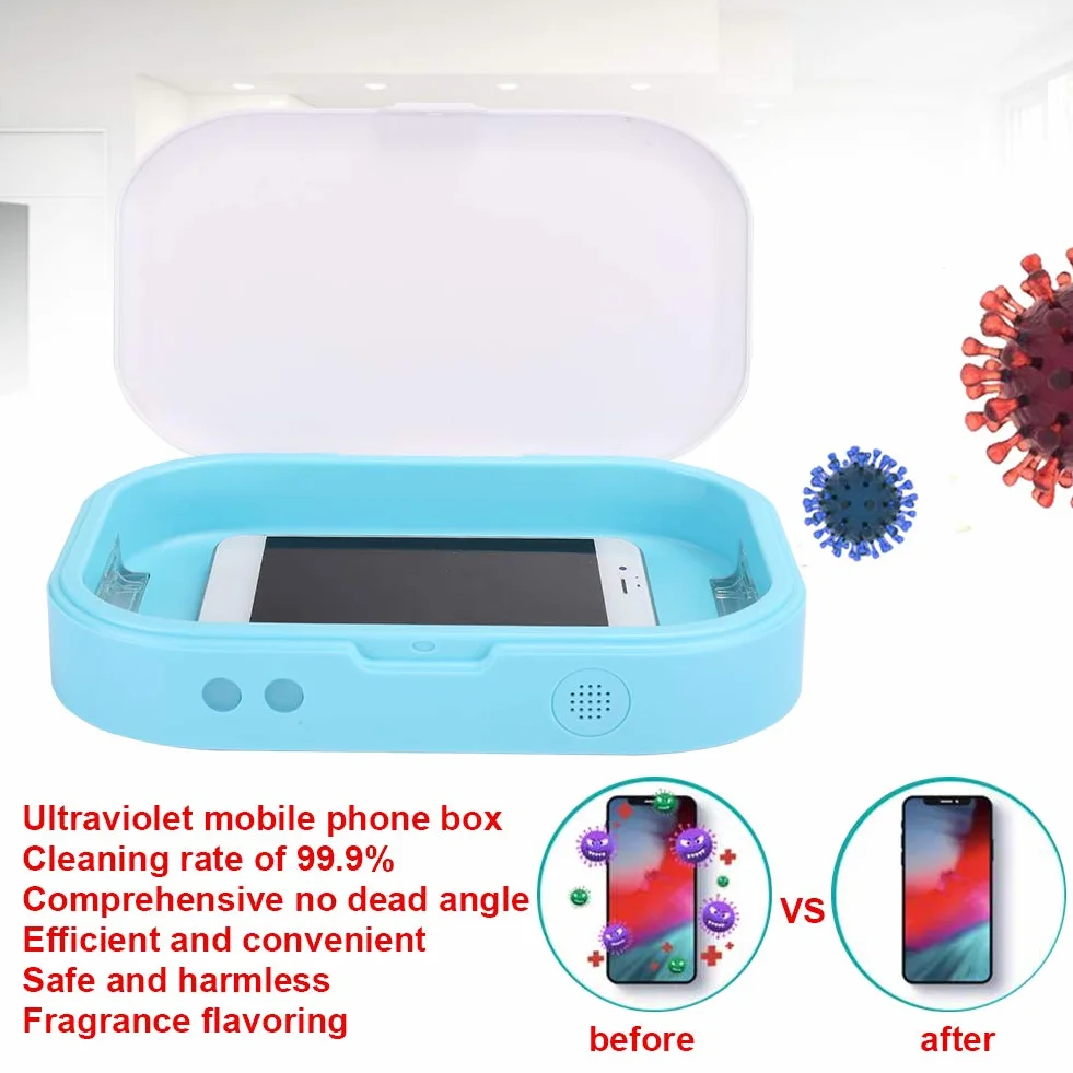 Boîte Ultraviolette, Outil de Nettoyage de Téléphone Portable, Boîte de Nettoyage Durable et Durable, Brosse à Dents pour Téléphones Mobiles