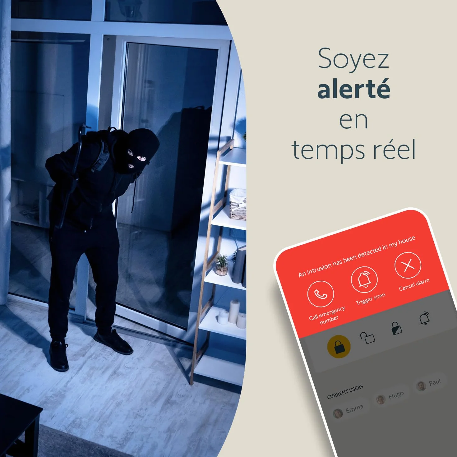 somfy 2401507 - Indoor Camera, Caméras avec volet motorisé, Compatible : Alexa, Google Home et Tahoma, Vision Nocturne, Détection de Mouvement, Grand Angle, Enregistrements vidéo, Haut-Parleur